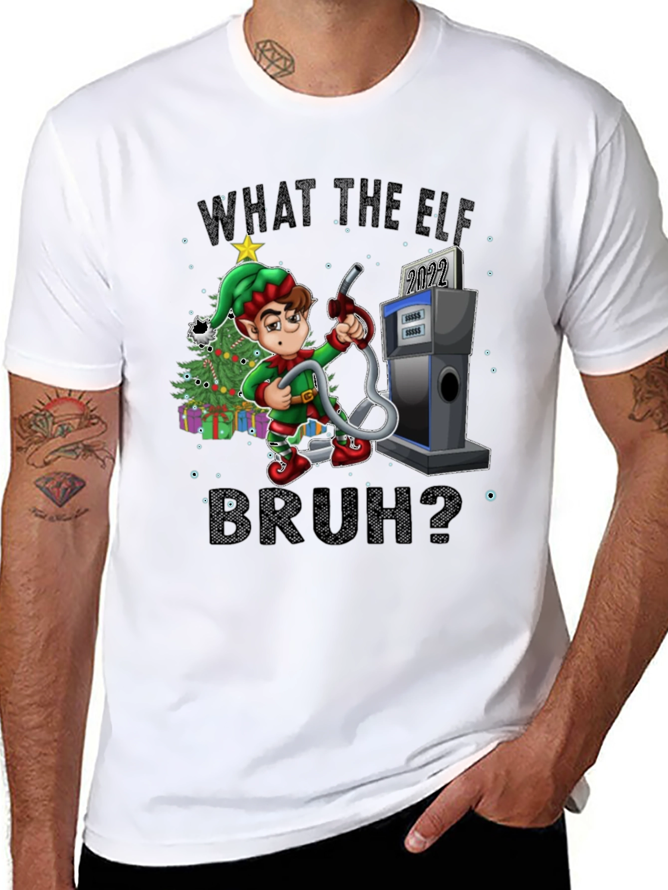What The Elf Bruh? Christmas T-Shirt