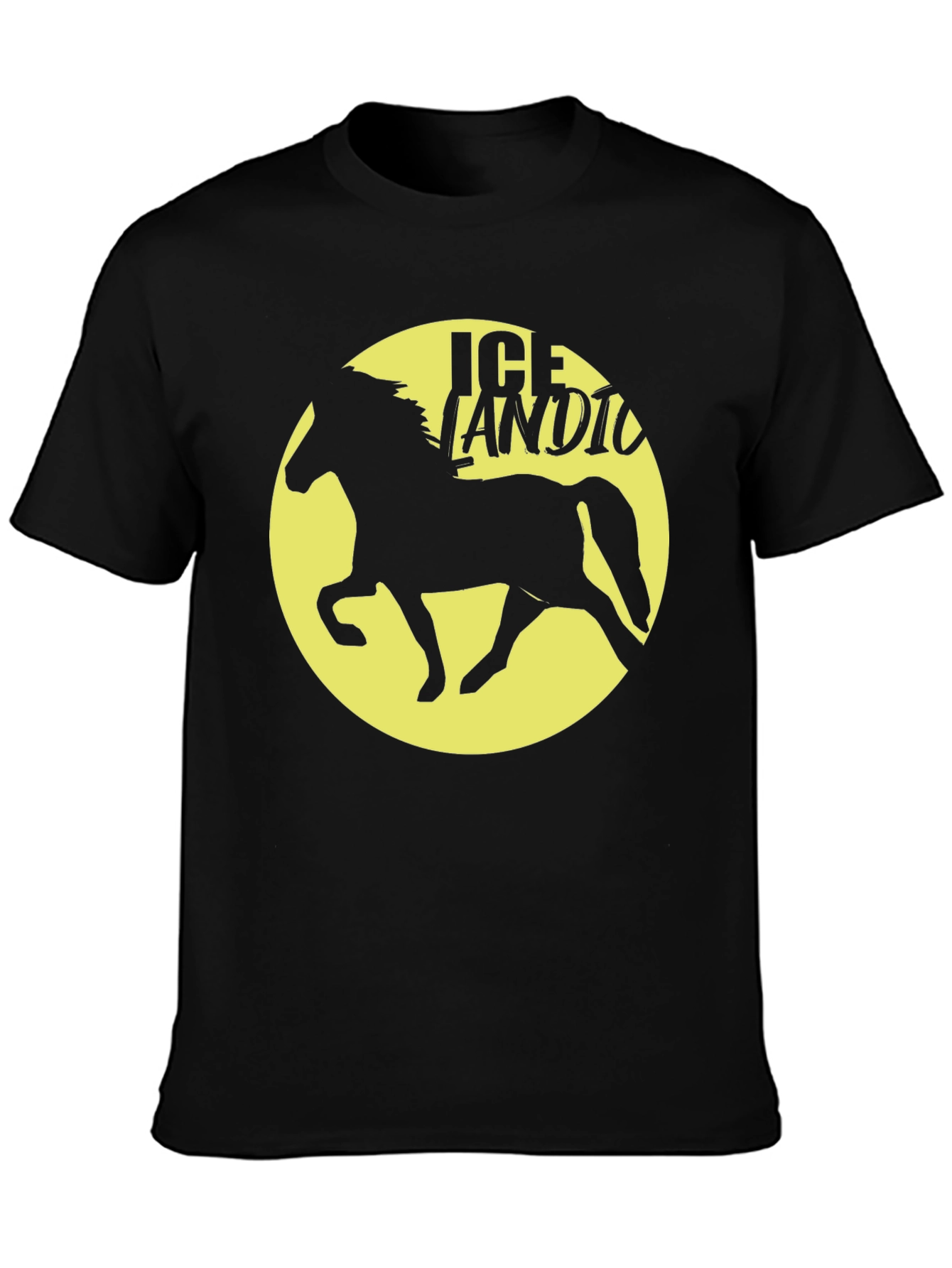 Icelandic Horse Graphic Tee - Black Unisex T-Shirt