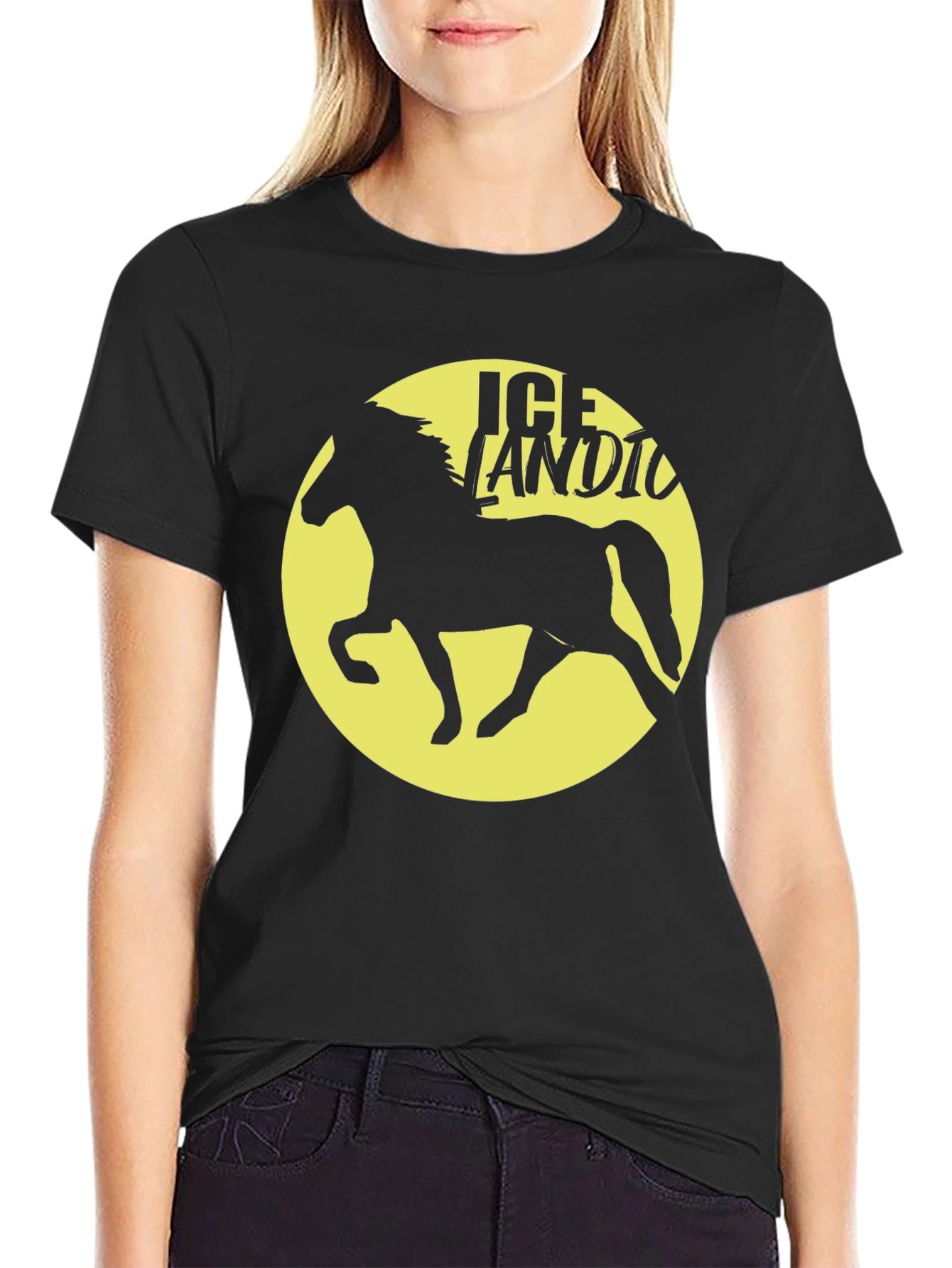 Icelandic Horse Graphic Tee - Black Unisex T-Shirt