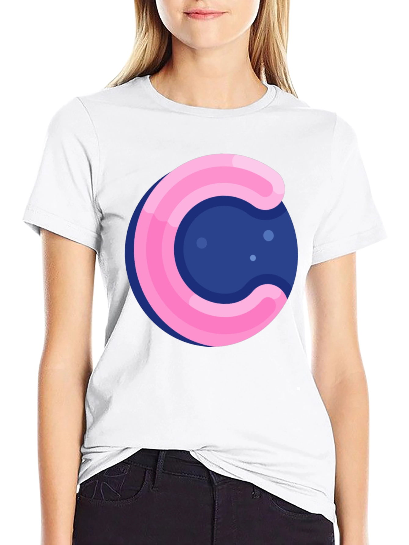 Funky Circle T-Shirt - Pink & Blue Design