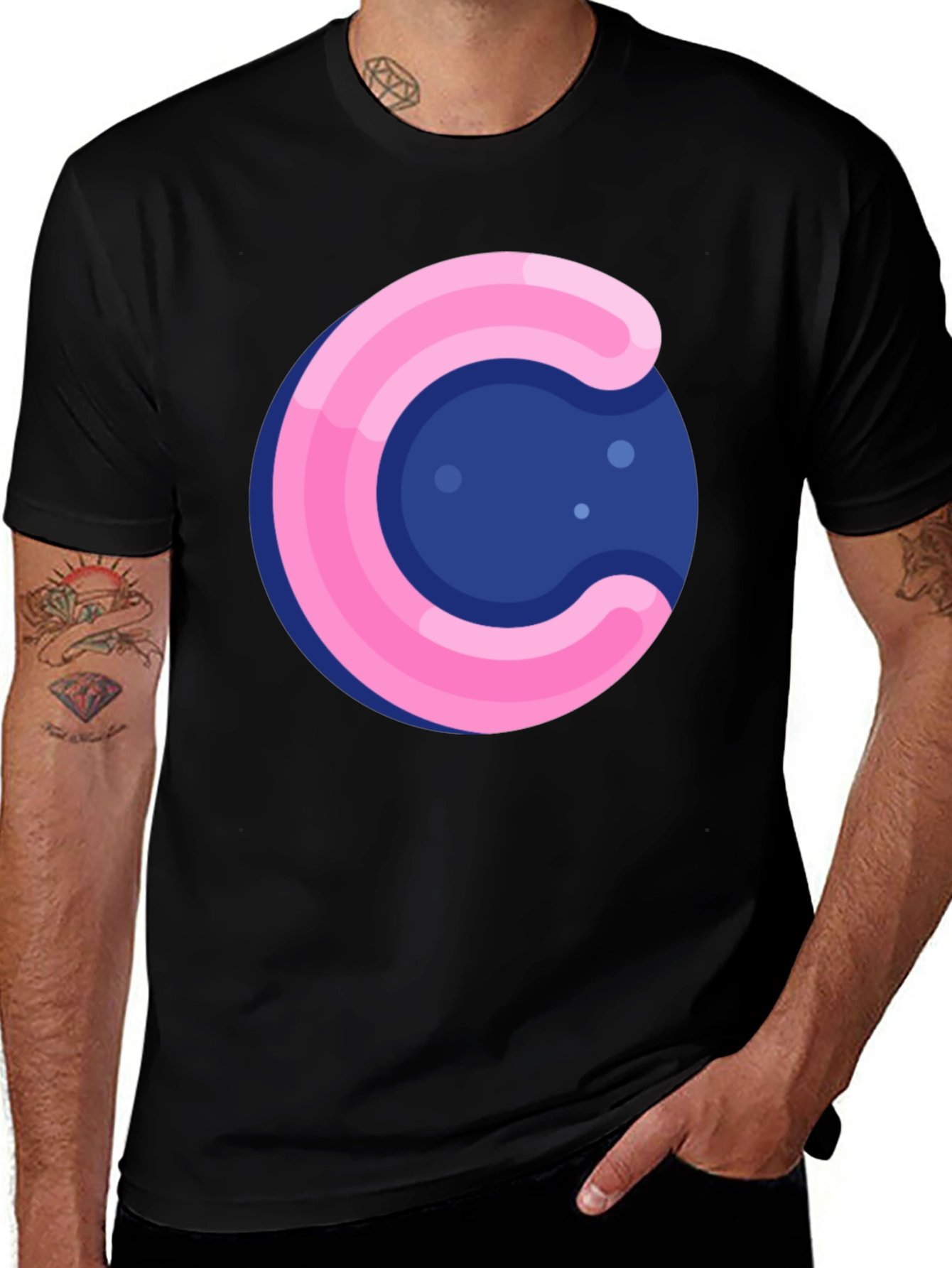 Funky Circle T-Shirt - Pink & Blue Design