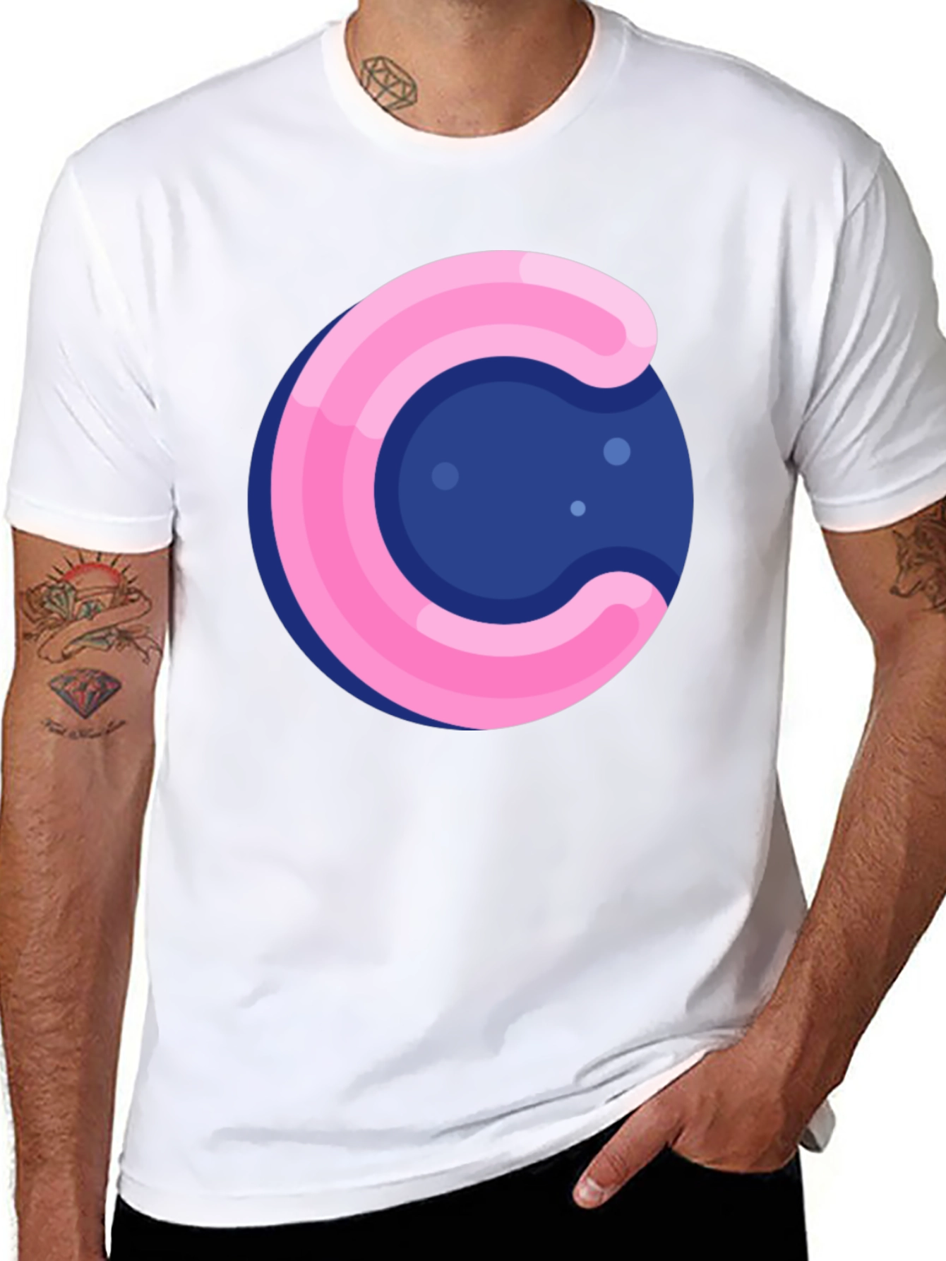 Funky Circle T-Shirt - Pink & Blue Design