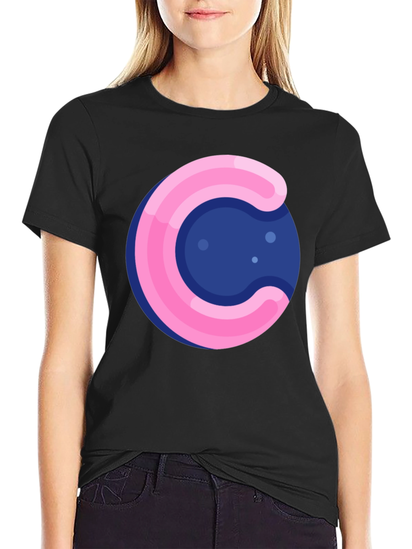 Funky Circle T-Shirt - Pink & Blue Design