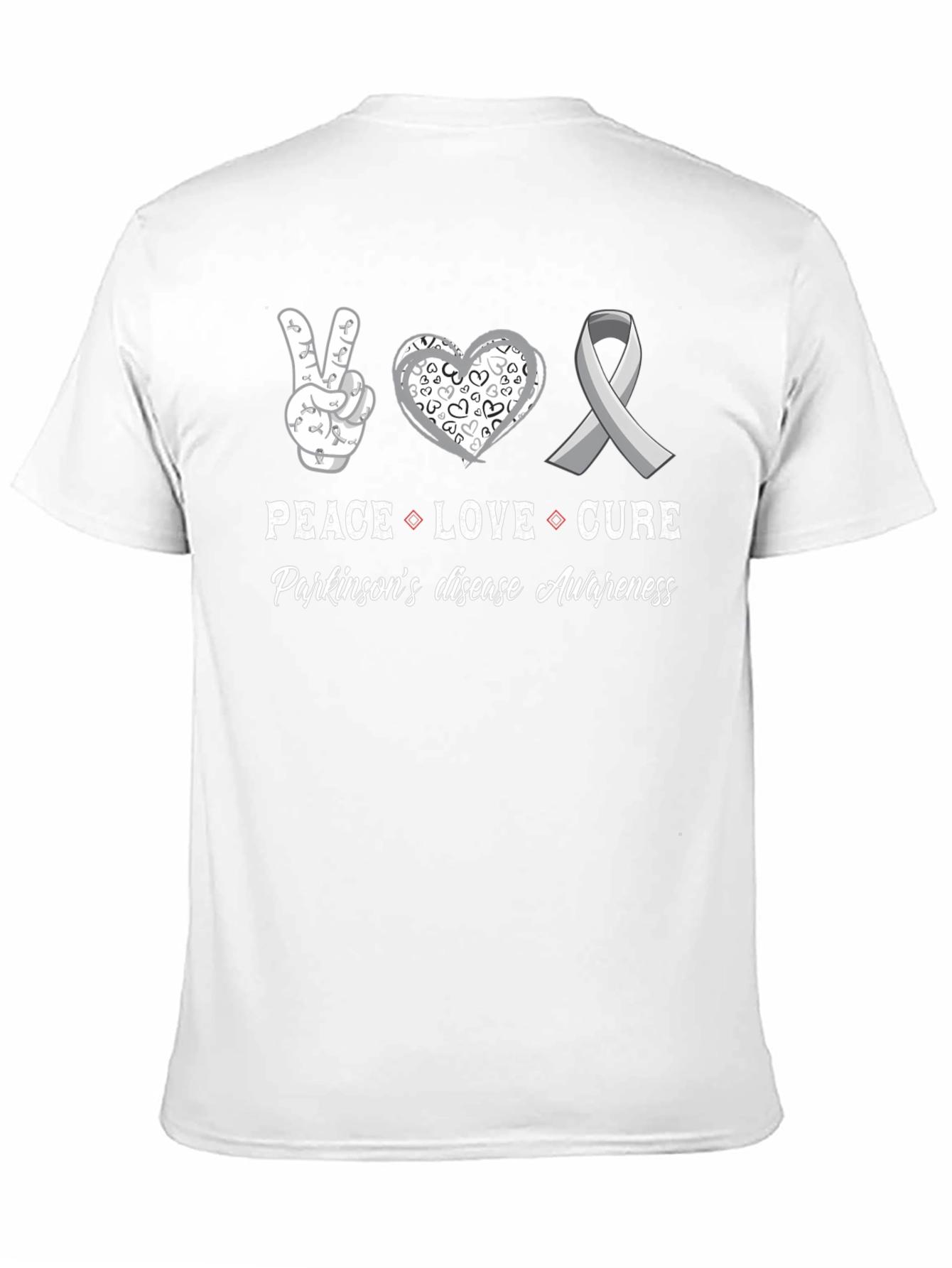 Peace Love Cure Parkinsons Disease Awareness T-Shirt