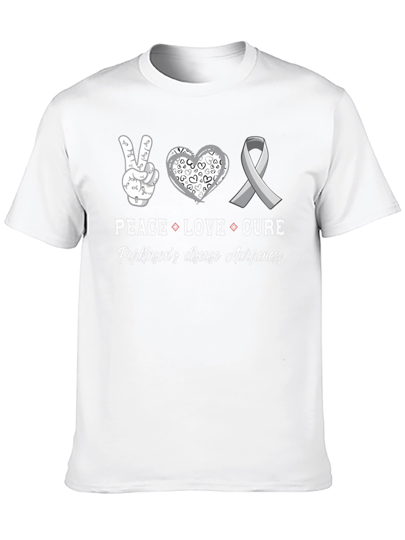 Peace Love Cure Parkinsons Disease Awareness T-Shirt
