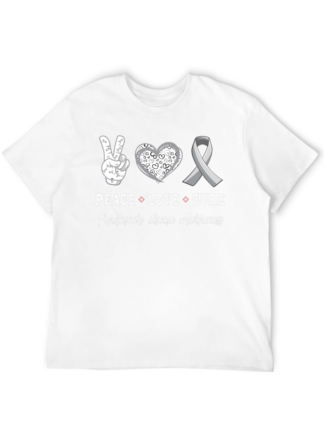 Peace Love Cure Parkinsons Disease Awareness T-Shirt