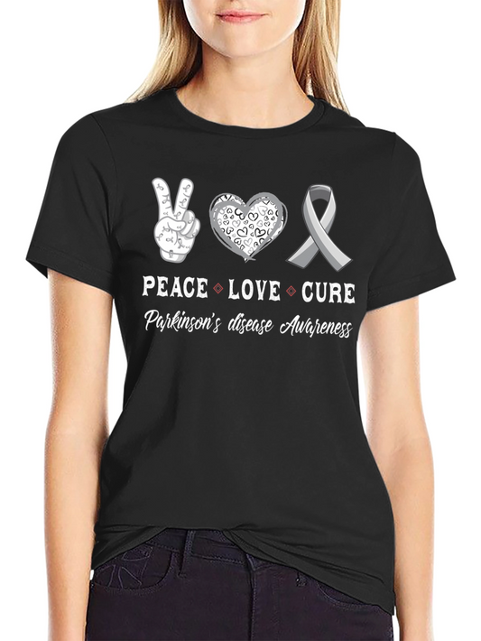 Peace Love Cure Parkinsons Disease Awareness T-Shirt