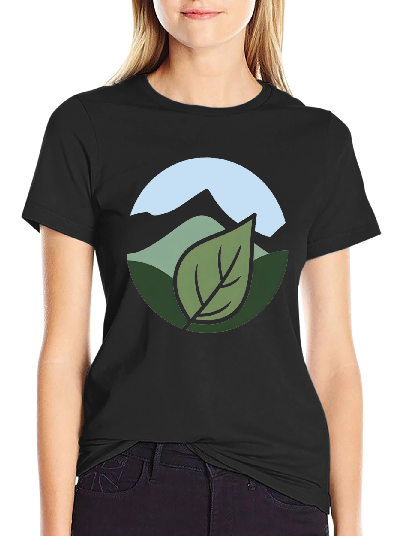 Nature Inspired Graphic Tee - Black