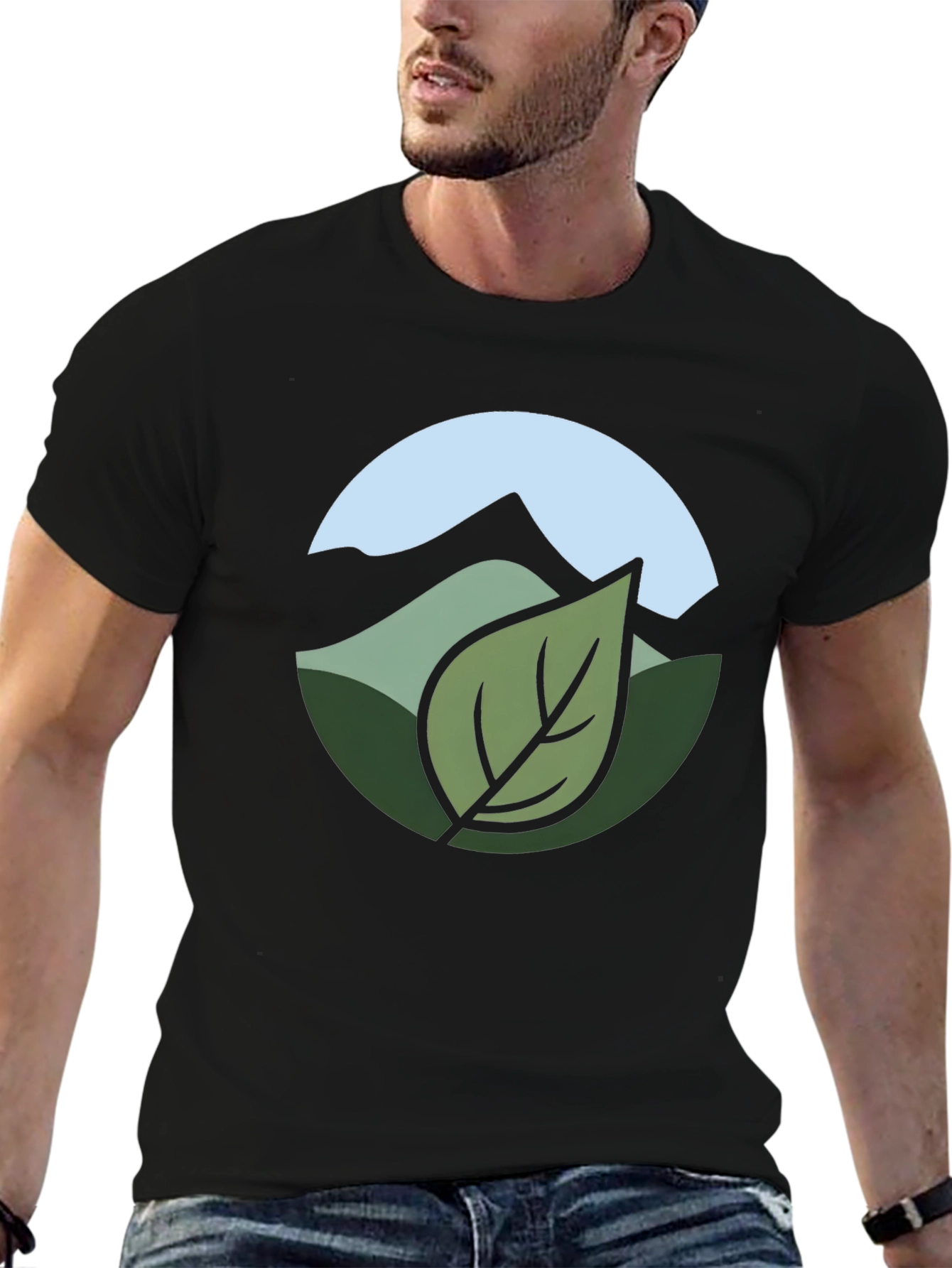 Nature Inspired Graphic Tee - Black