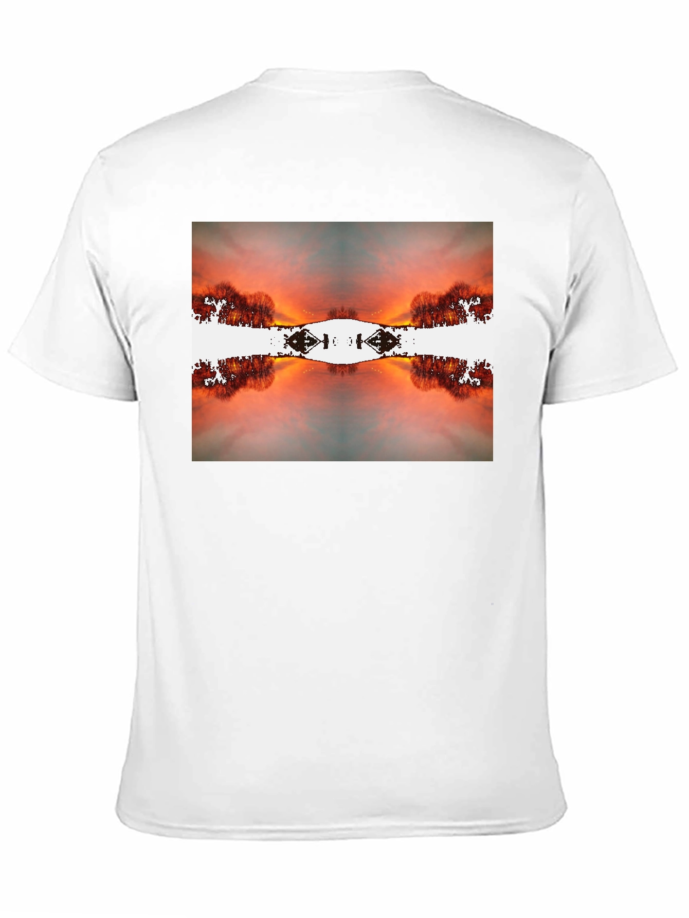 Sunset Reflection Graphic Tee - Black Cotton Blend