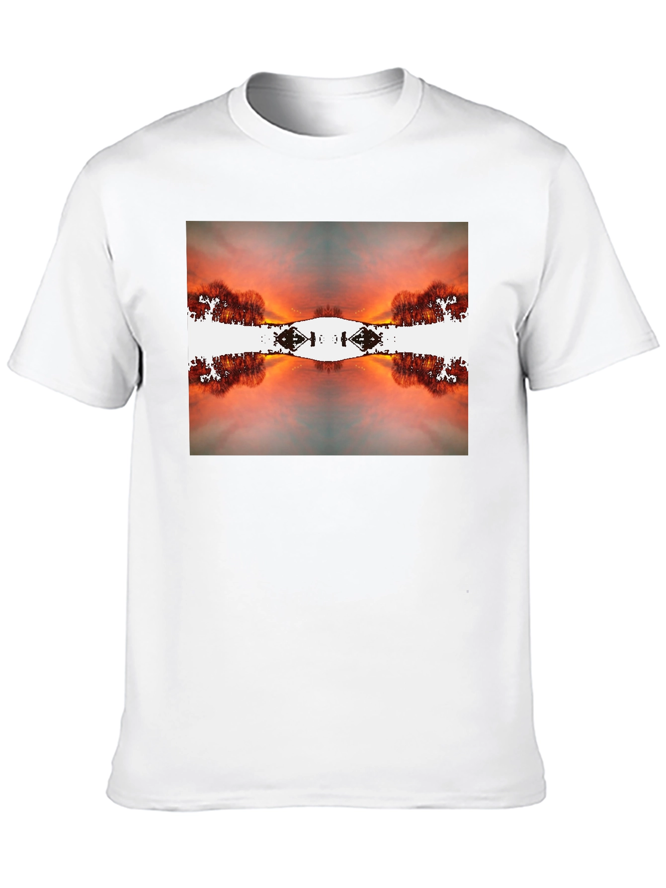 Sunset Reflection Graphic Tee - Black Cotton Blend