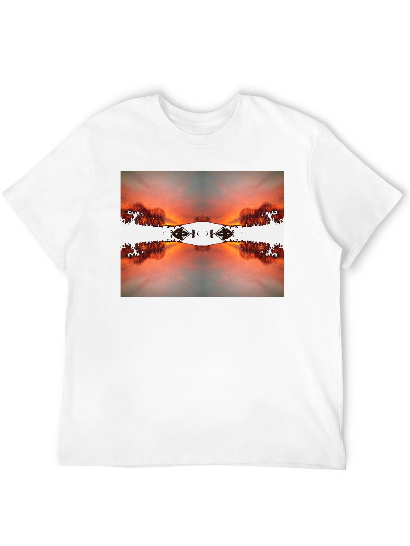 Sunset Reflection Graphic Tee - Black Cotton Blend