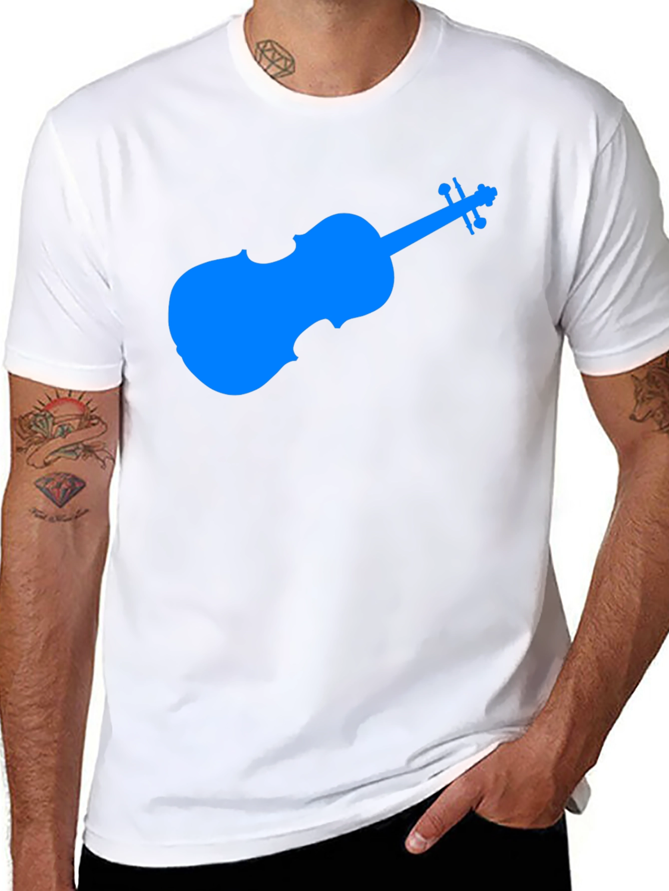Blue Violin Graphic Tee - Musicians Gift