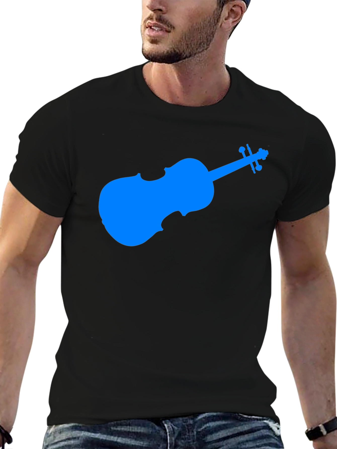 Blue Violin Graphic Tee - Musicians Gift
