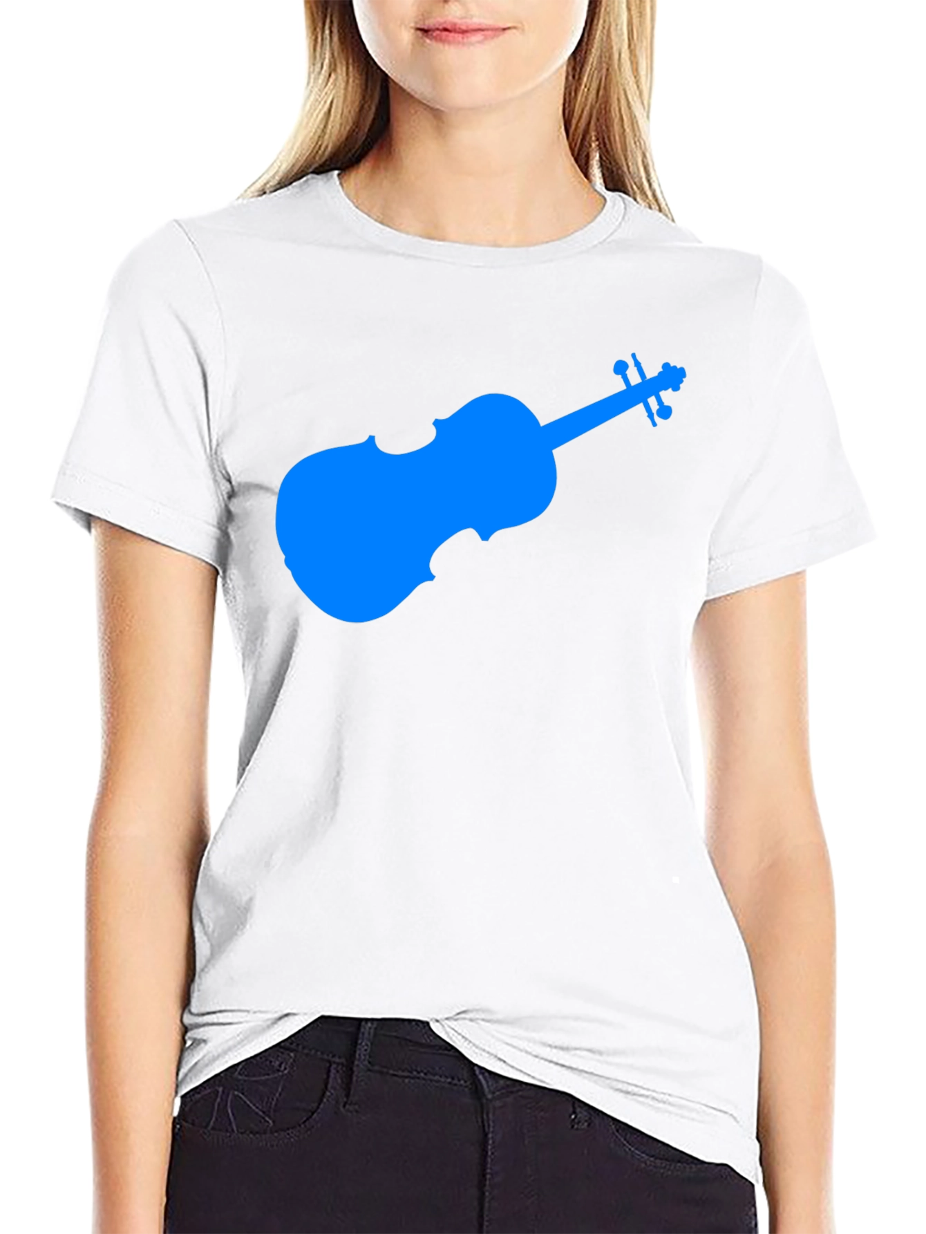 Blue Violin Graphic Tee - Musicians Gift