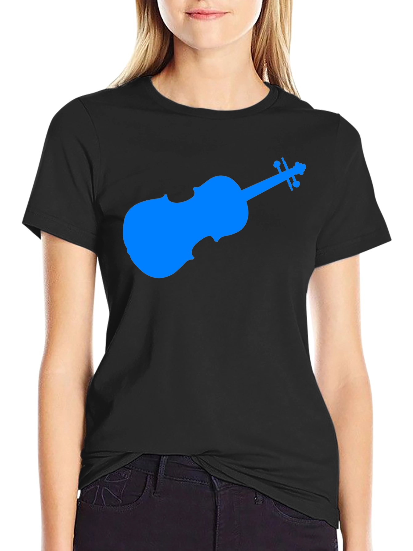 Blue Violin Graphic Tee - Musicians Gift