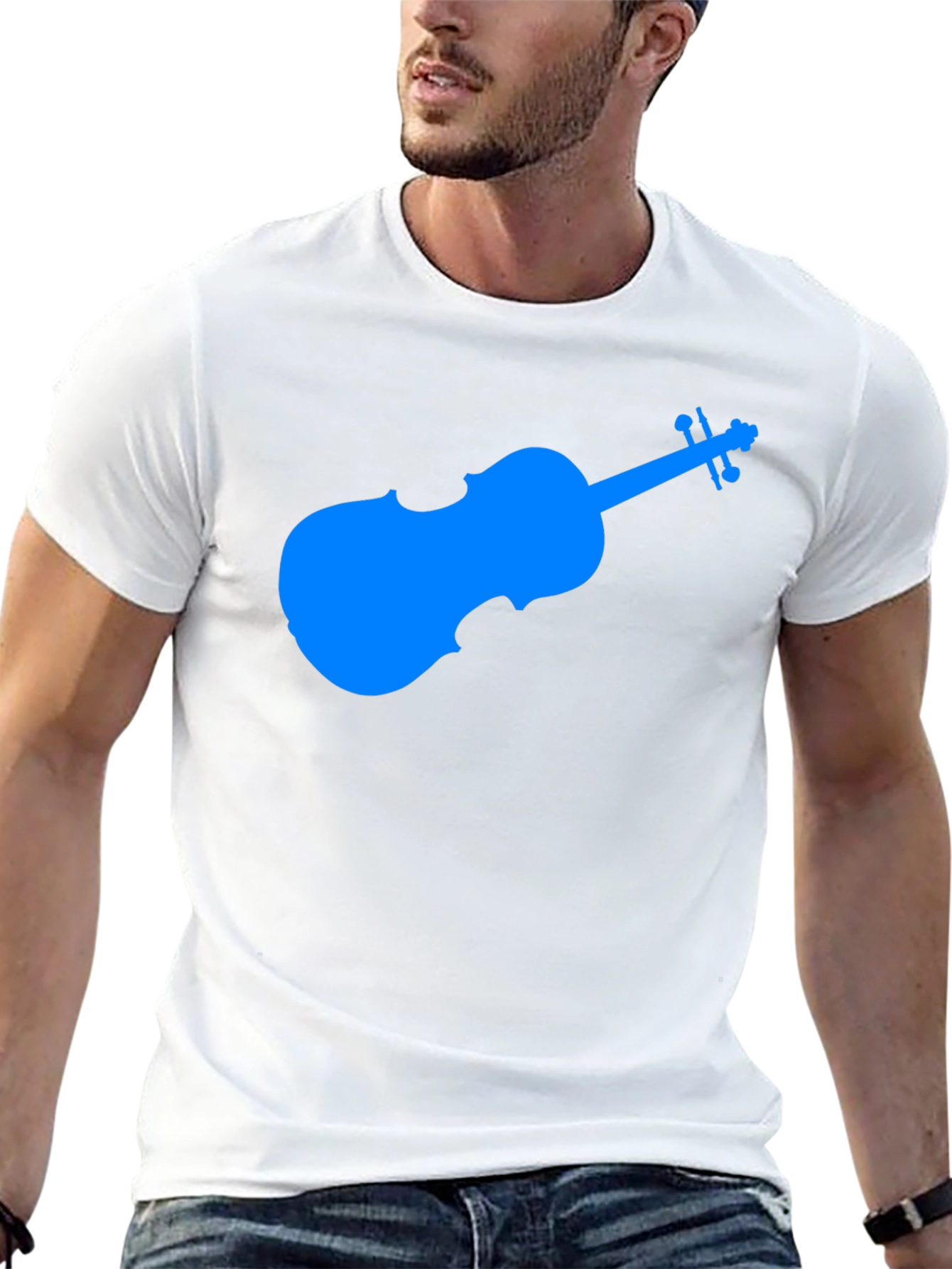 Blue Violin Graphic Tee - Musicians Gift