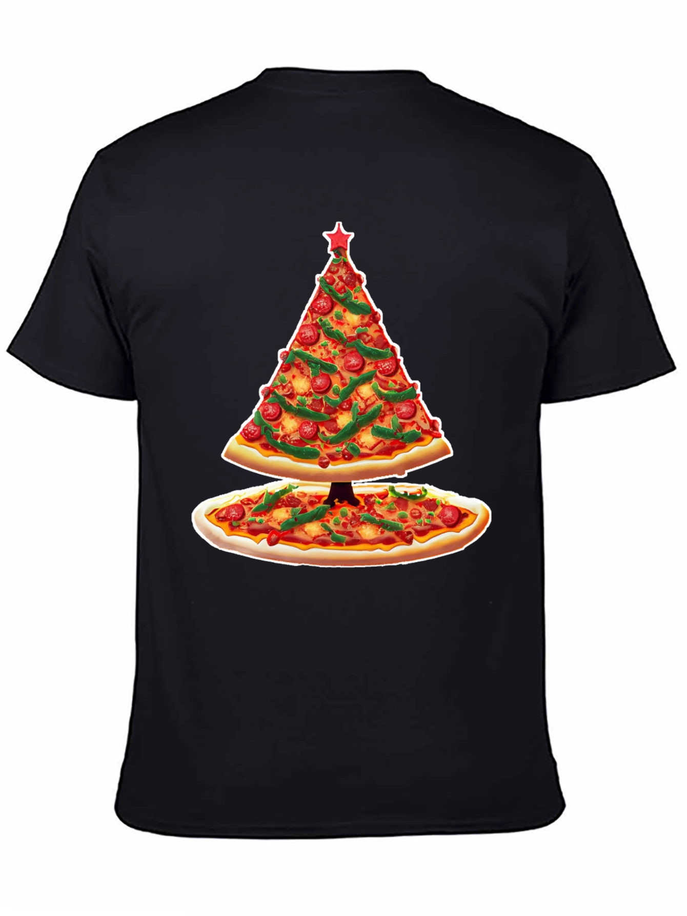 Pizza Christmas Tree T-Shirt - Holiday Apparel