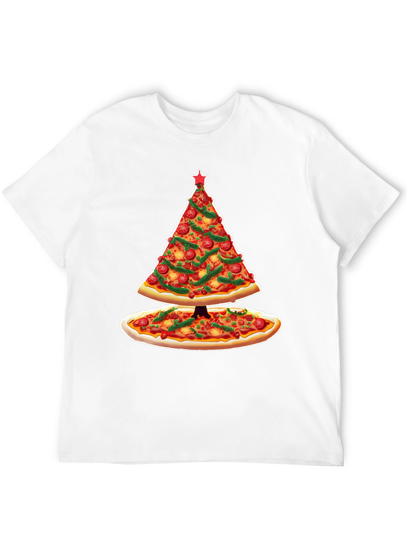 Pizza Christmas Tree T-Shirt - Holiday Apparel