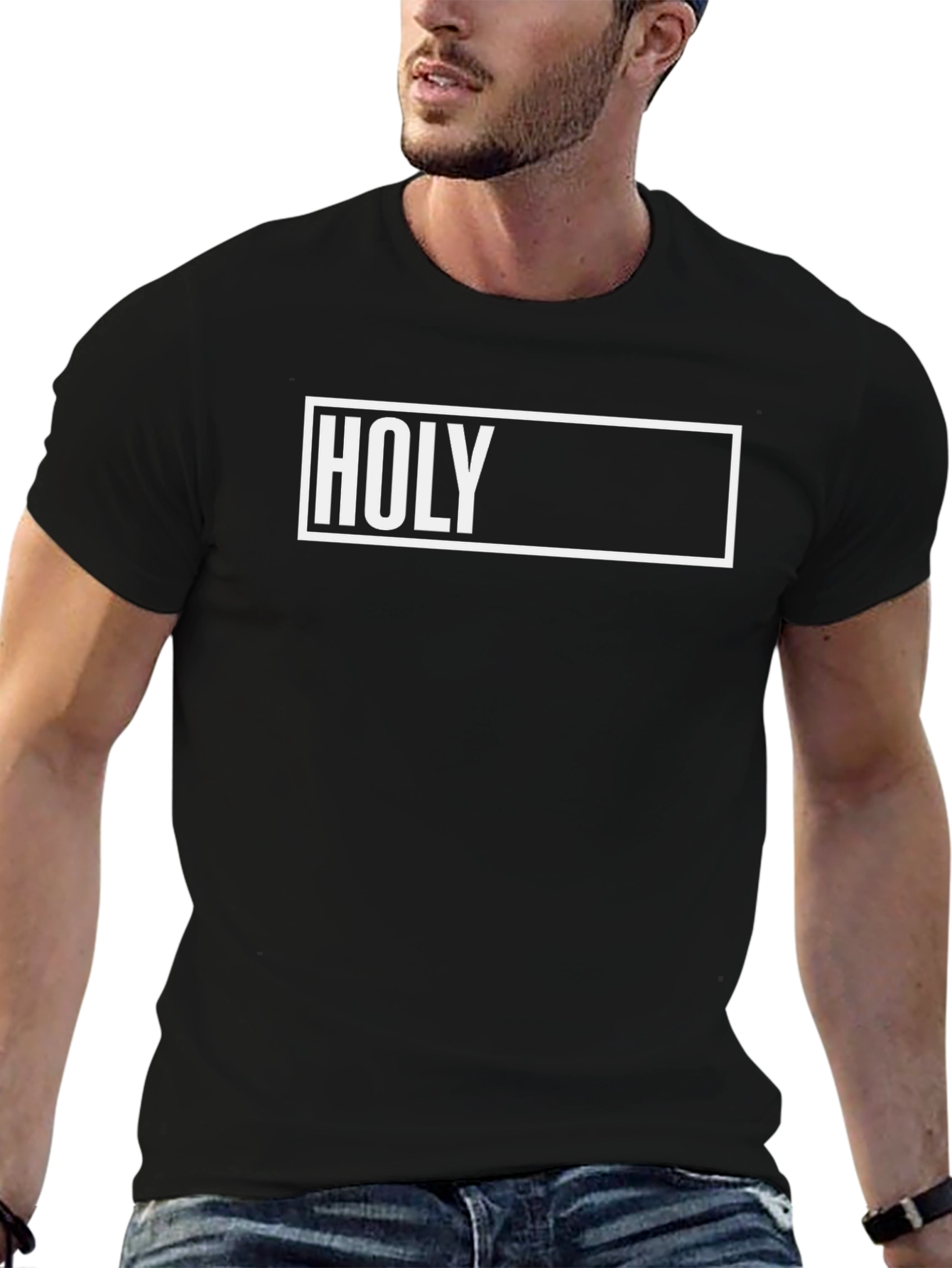 Holy Graphic T-Shirt - Black Crew Neck Tee