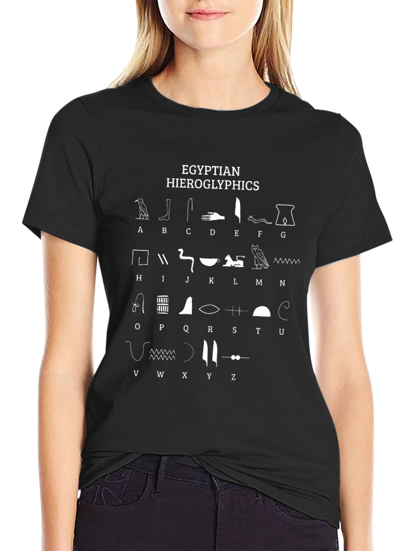 Egyptian Hieroglyphics Alphabet T-Shirt