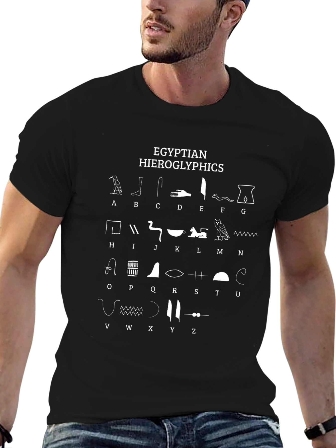 Egyptian Hieroglyphics Alphabet T-Shirt