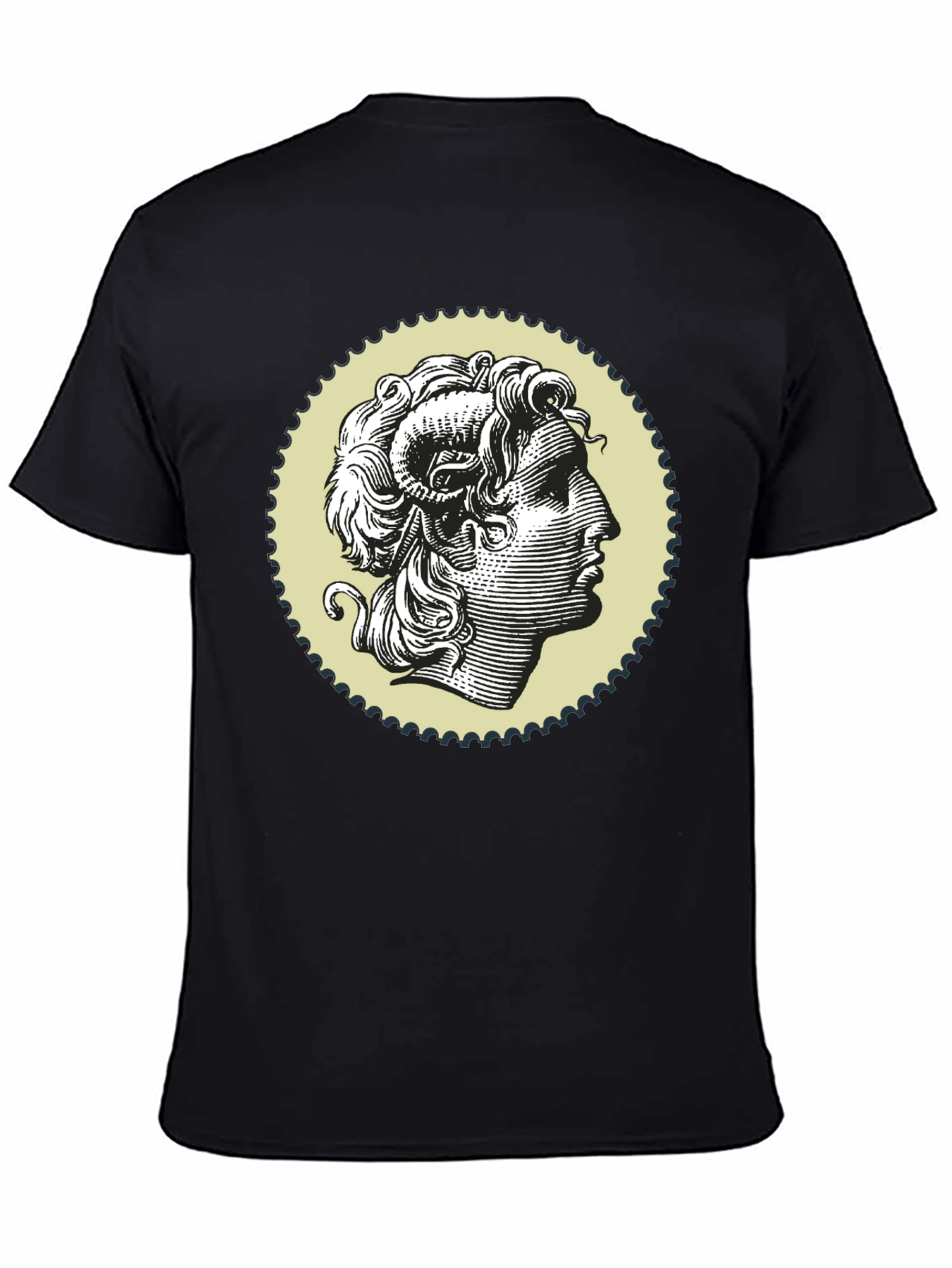 Ram Head Graphic Print Black T-Shirt