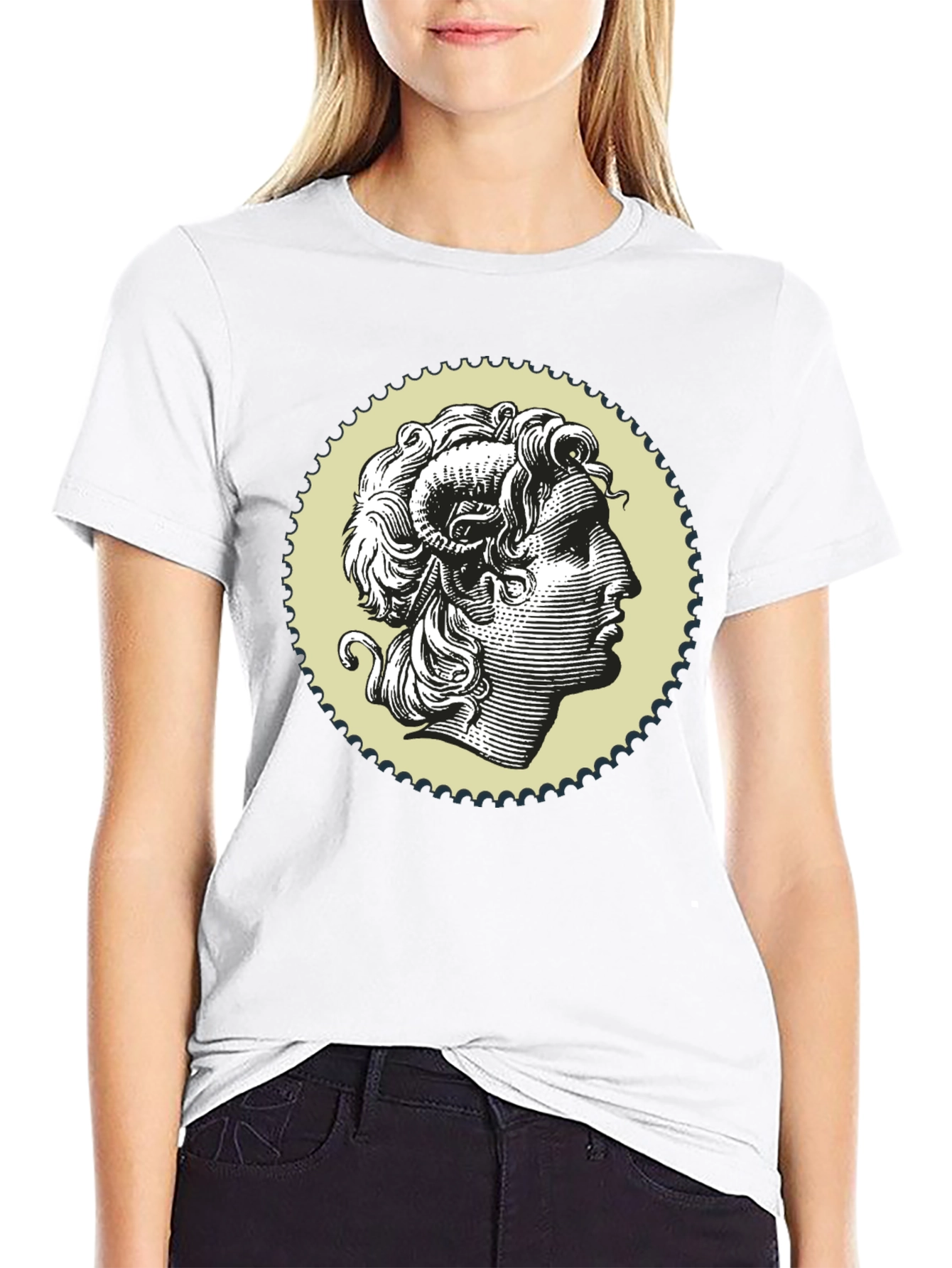Ram Head Graphic Print Black T-Shirt