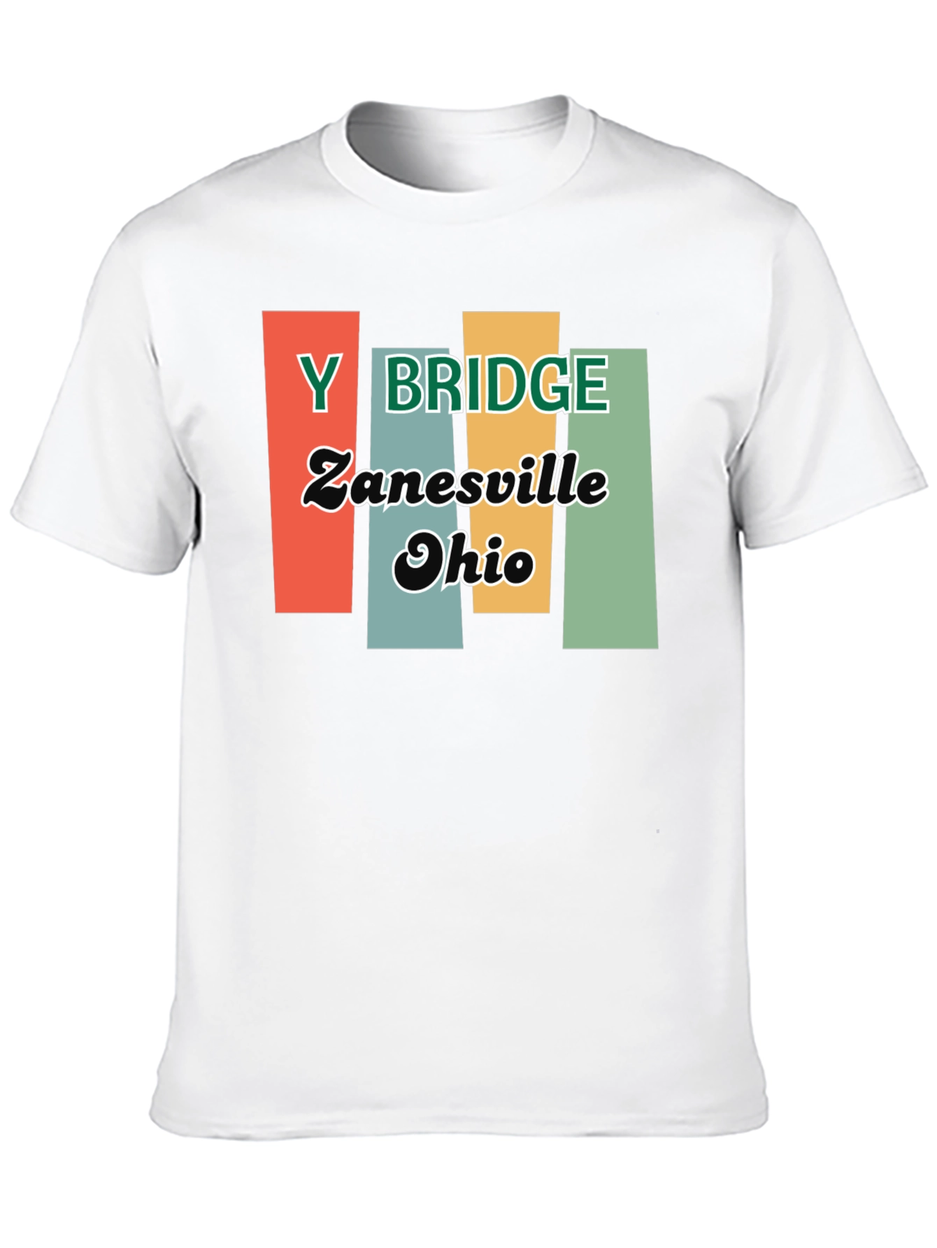 Y Bridge Zanesville Ohio Retro Black T-Shirt