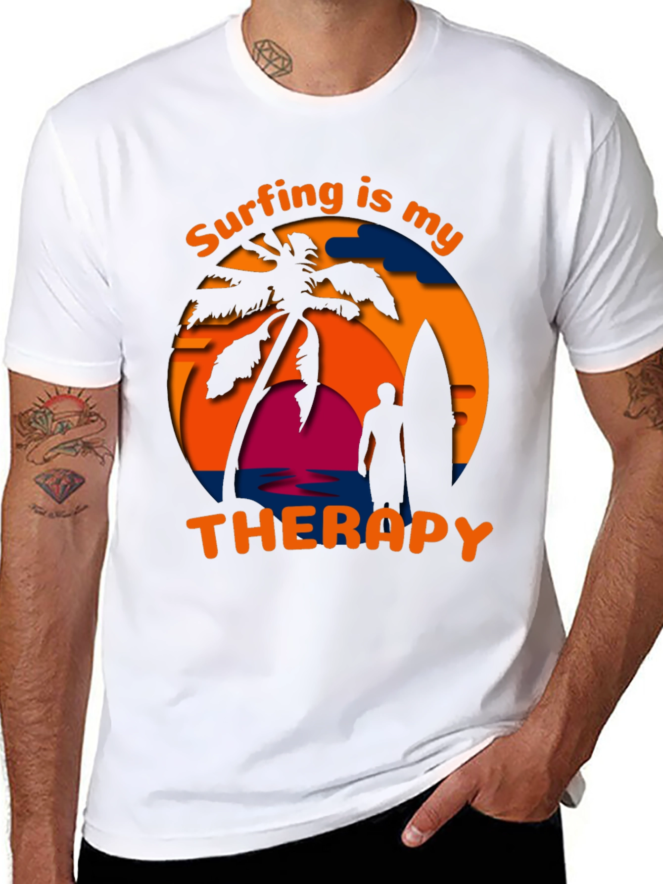 Surfing Is My Therapy Graphic Tee