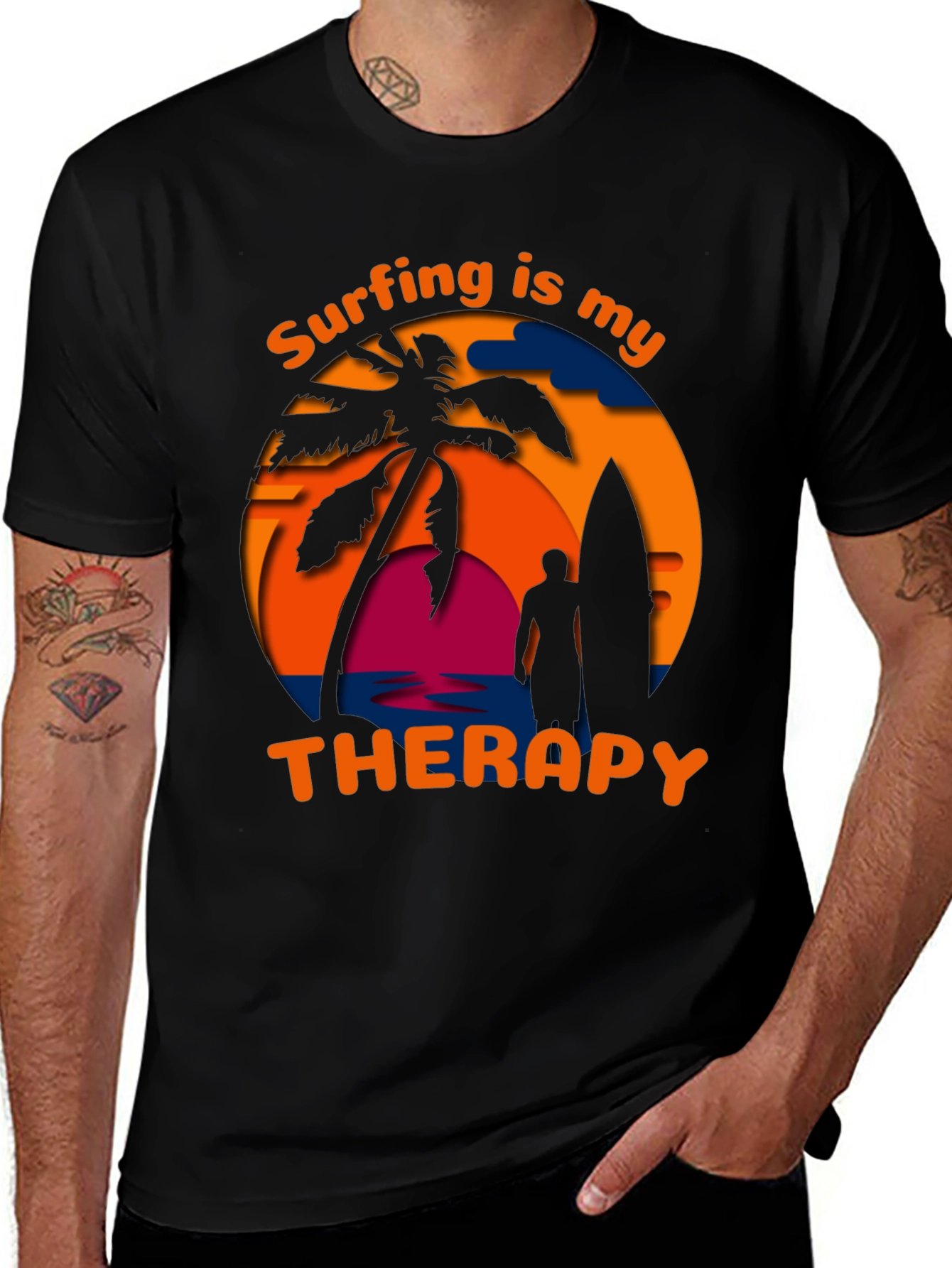 Surfing Is My Therapy Graphic Tee