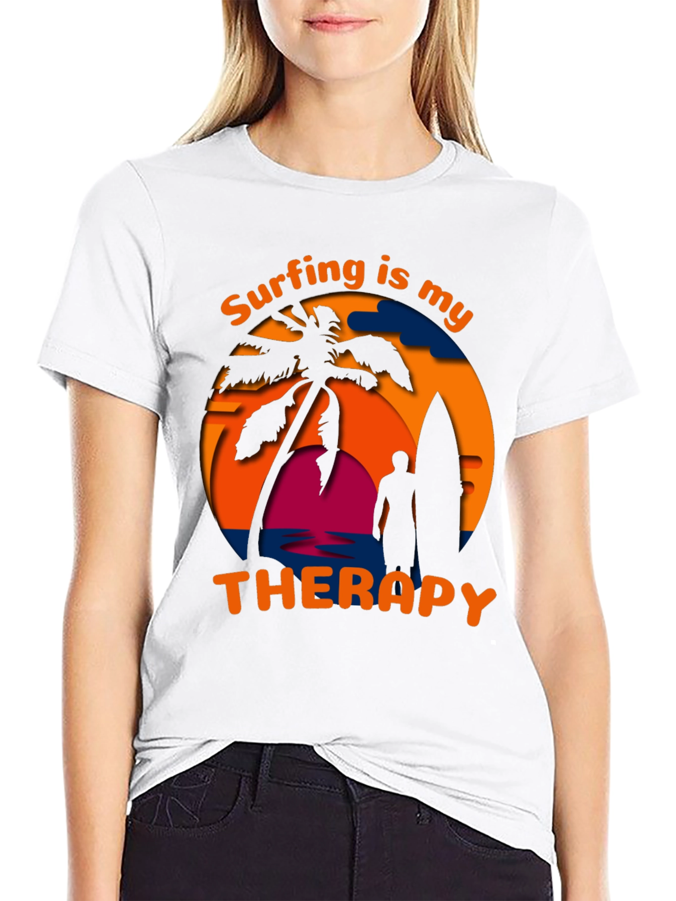 Surfing Is My Therapy Graphic Tee