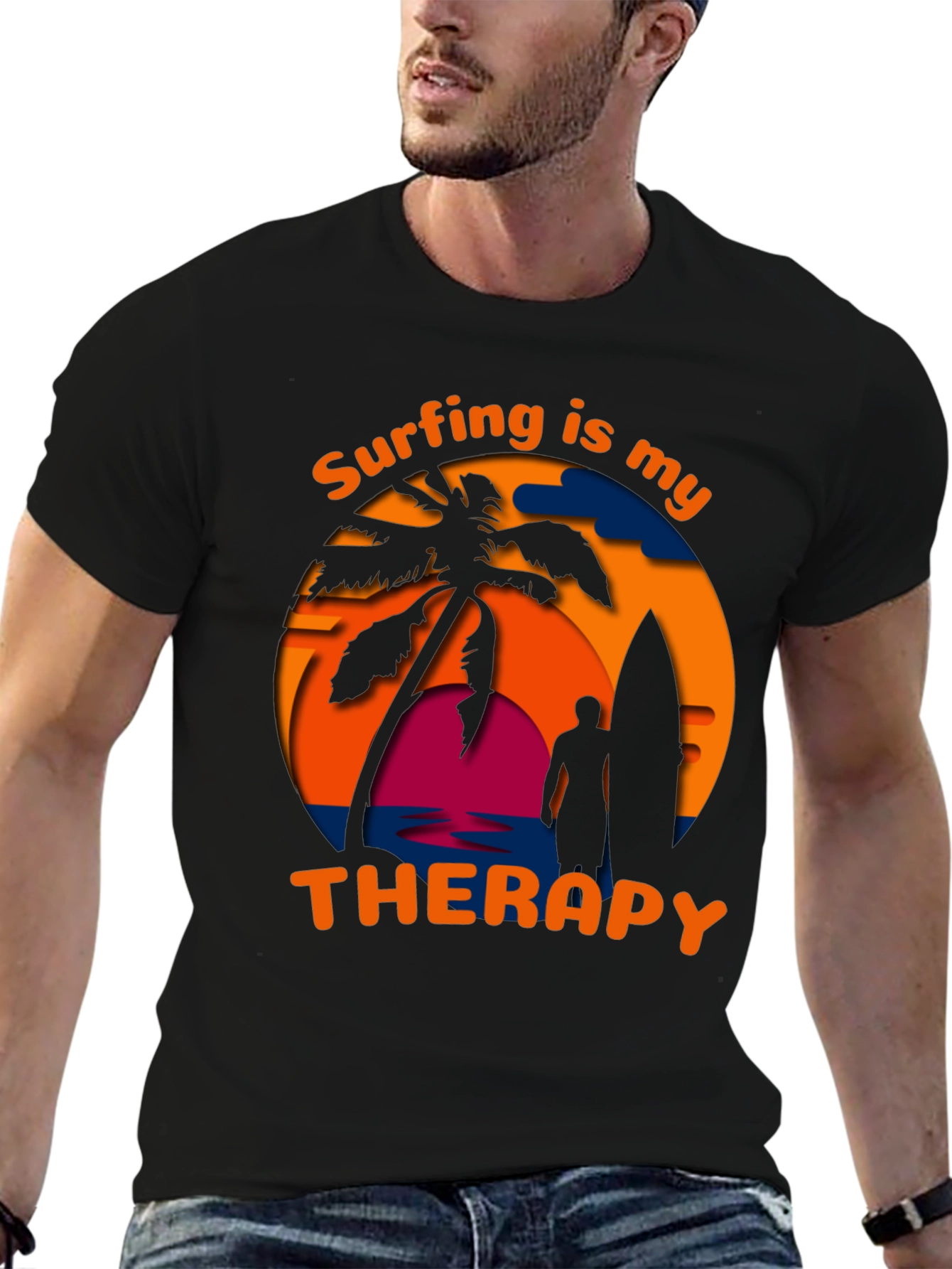 Surfing Is My Therapy Graphic Tee
