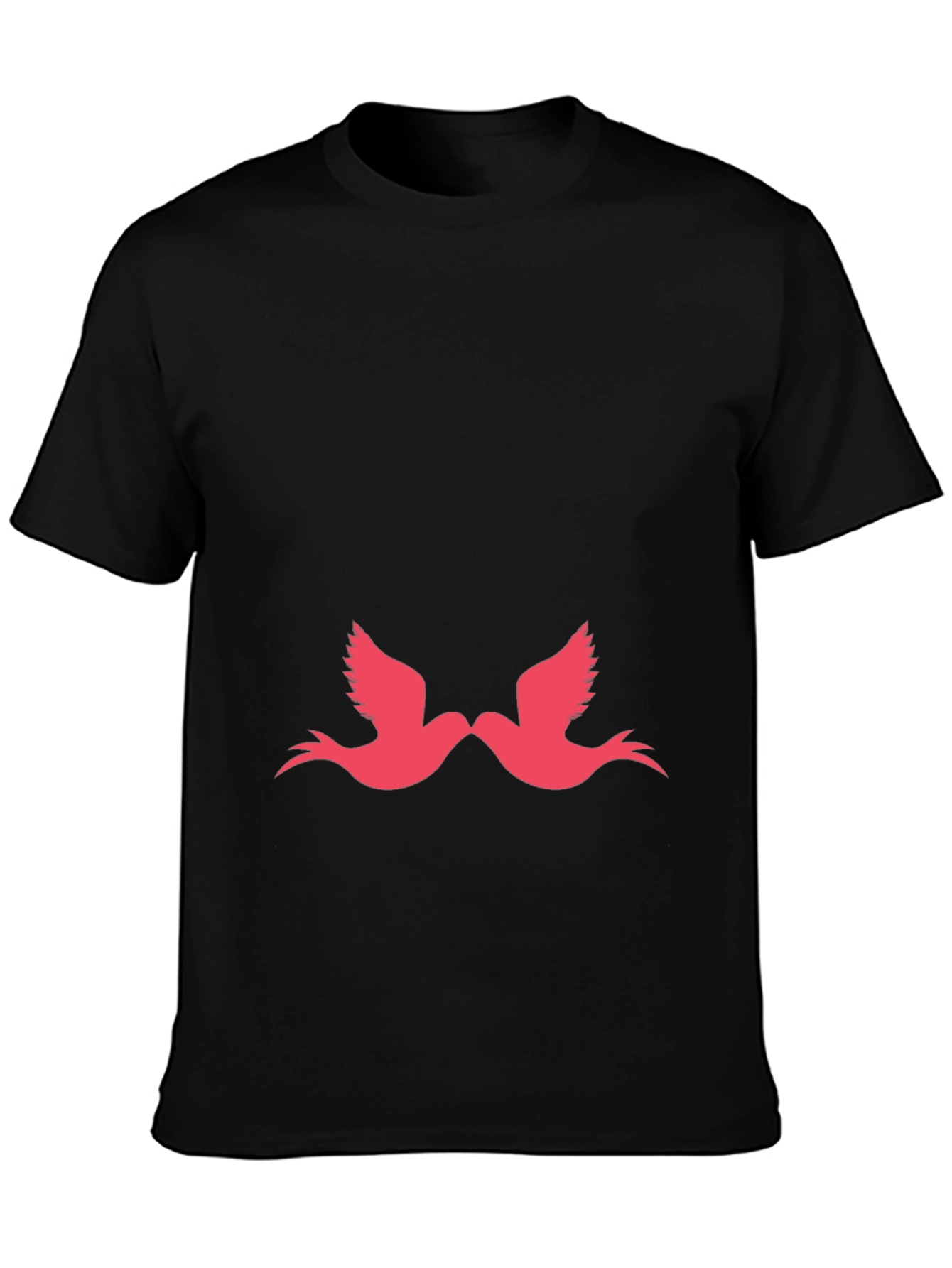 Love Birds Graphic Tee - Black Casual Comfort