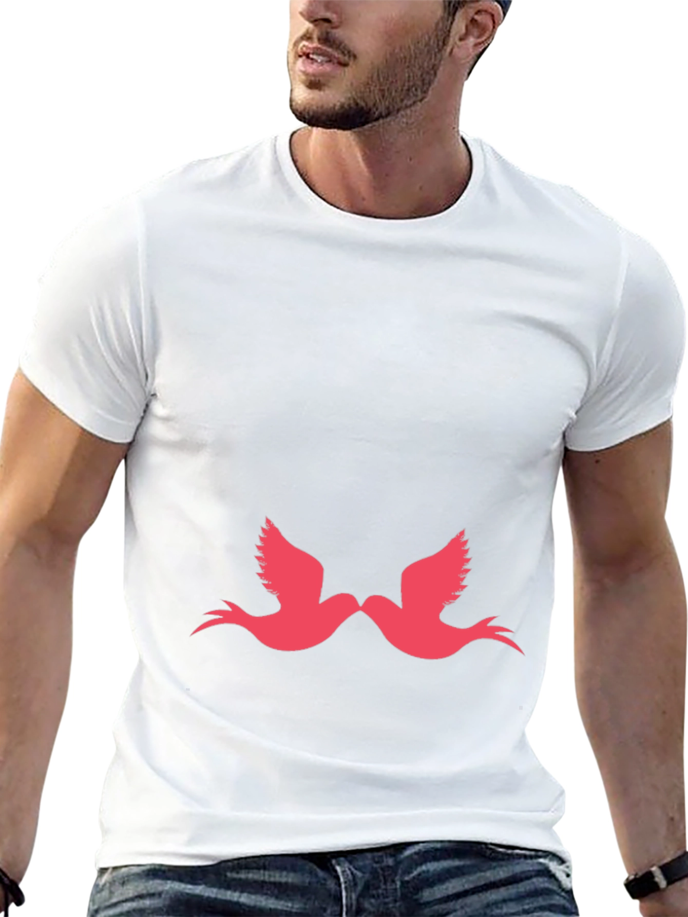 Love Birds Graphic Tee - Black Casual Comfort