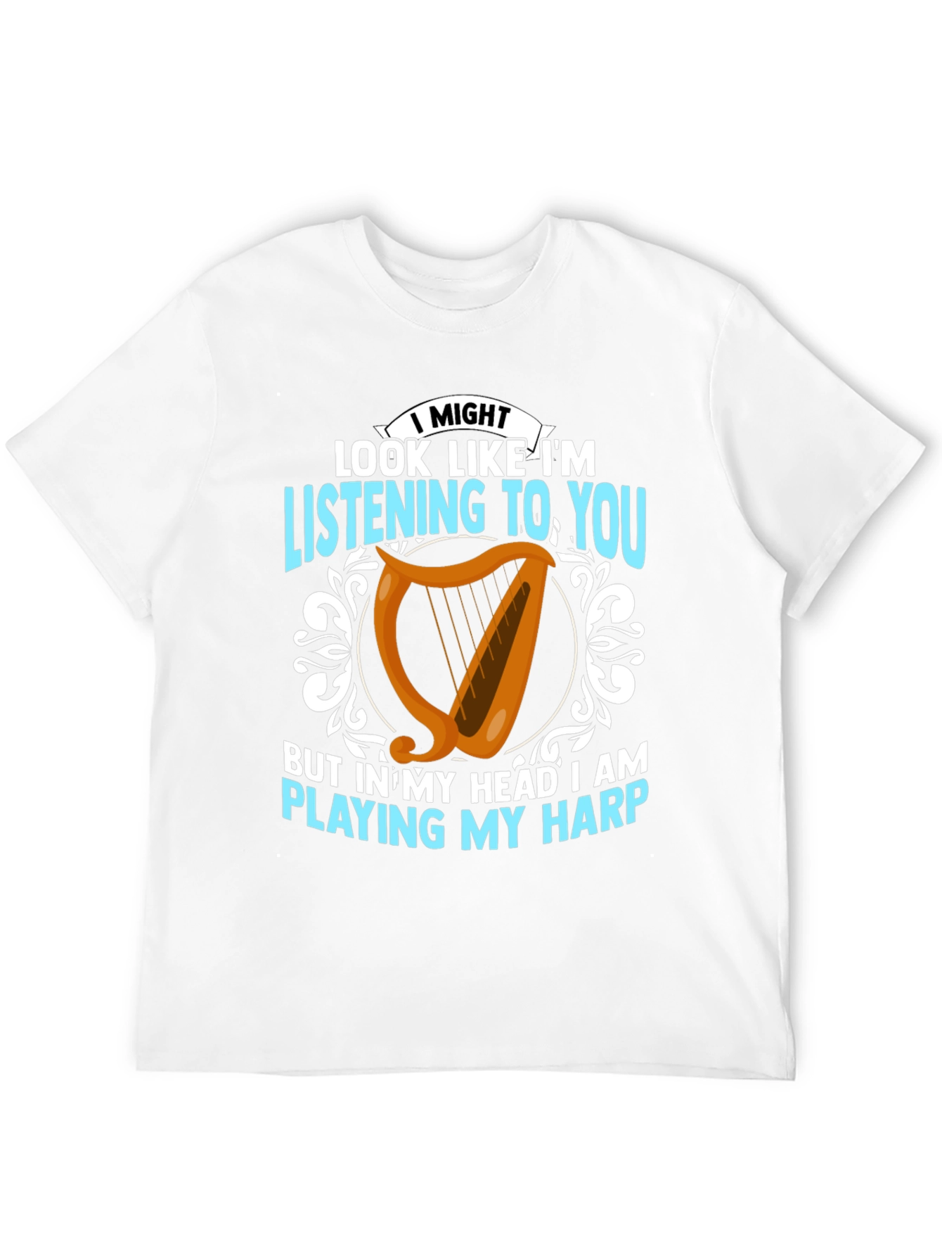Harp Player T-Shirt - Musical Mind Black Tee