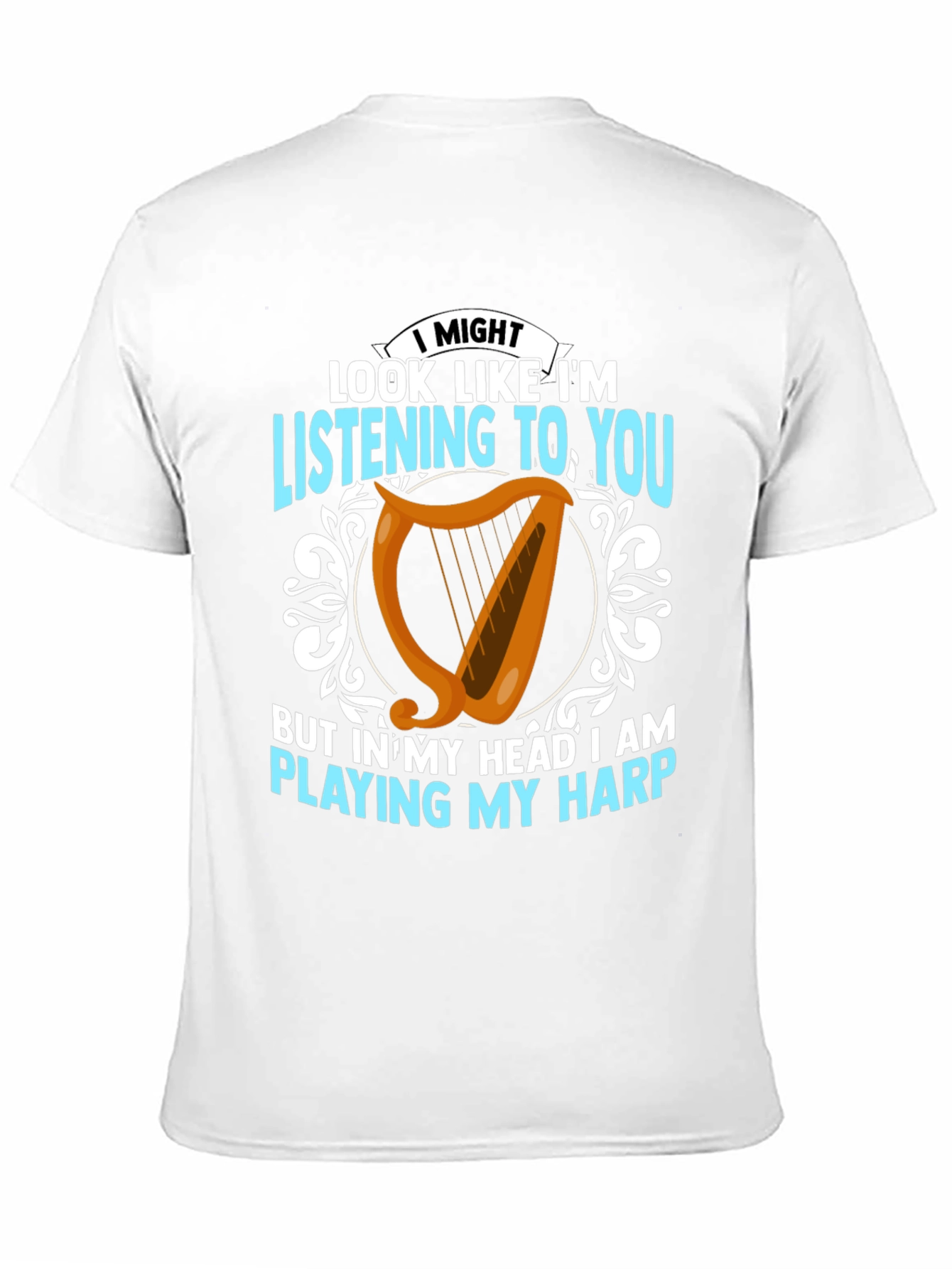 Harp Player T-Shirt - Musical Mind Black Tee