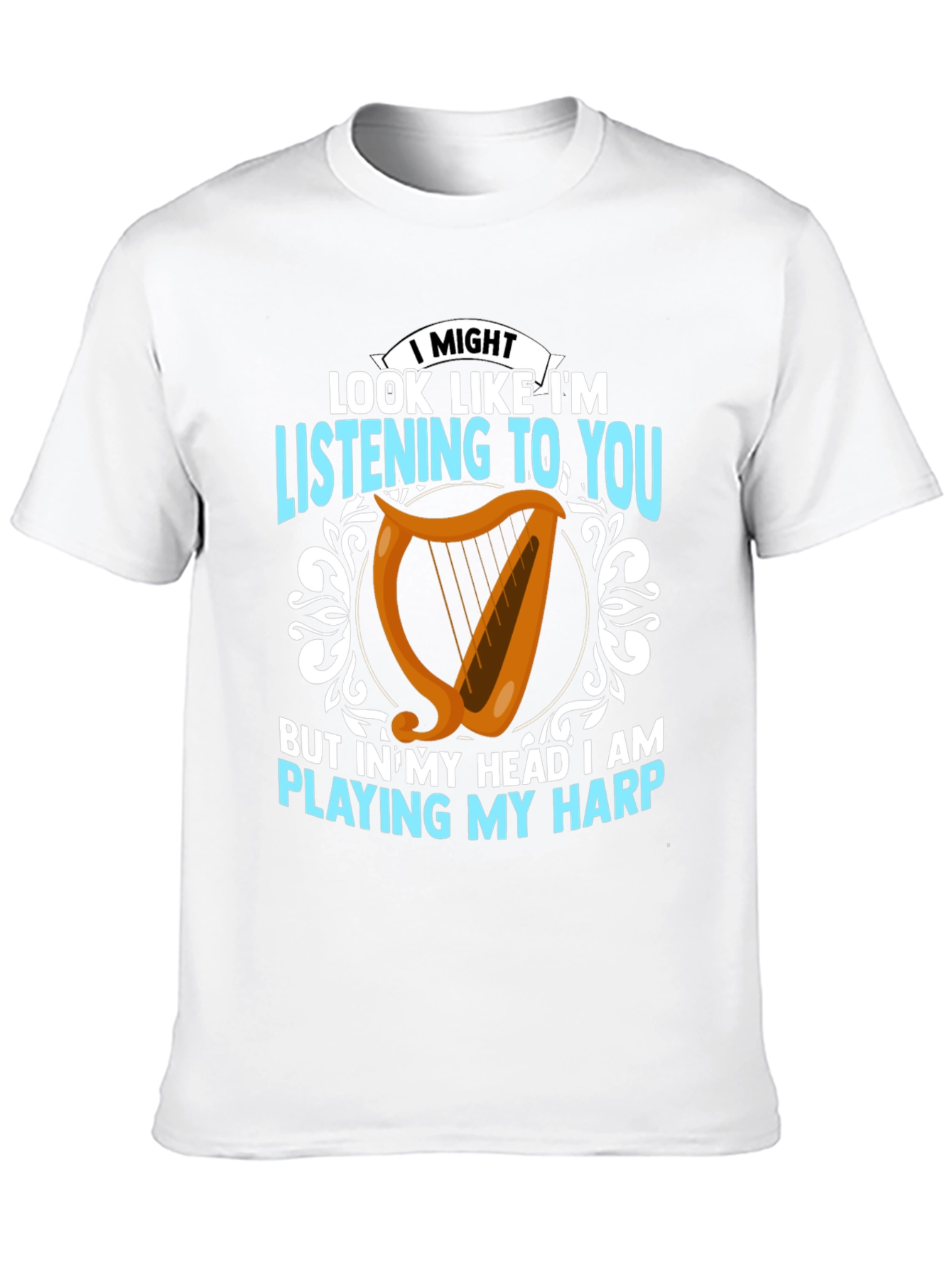 Harp Player T-Shirt - Musical Mind Black Tee