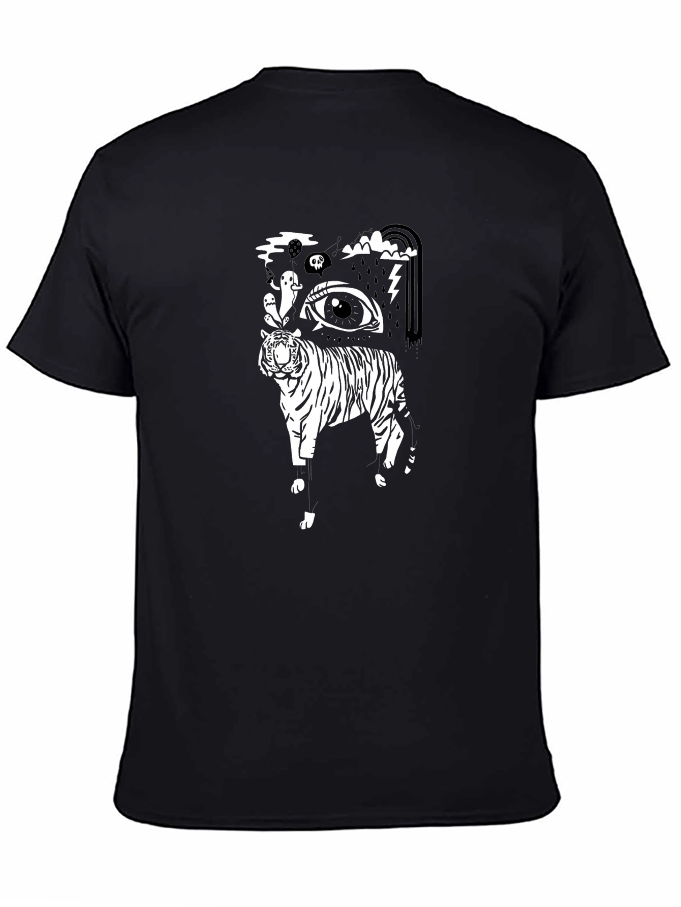 Black T-Shirt with Tiger Eye Graphic