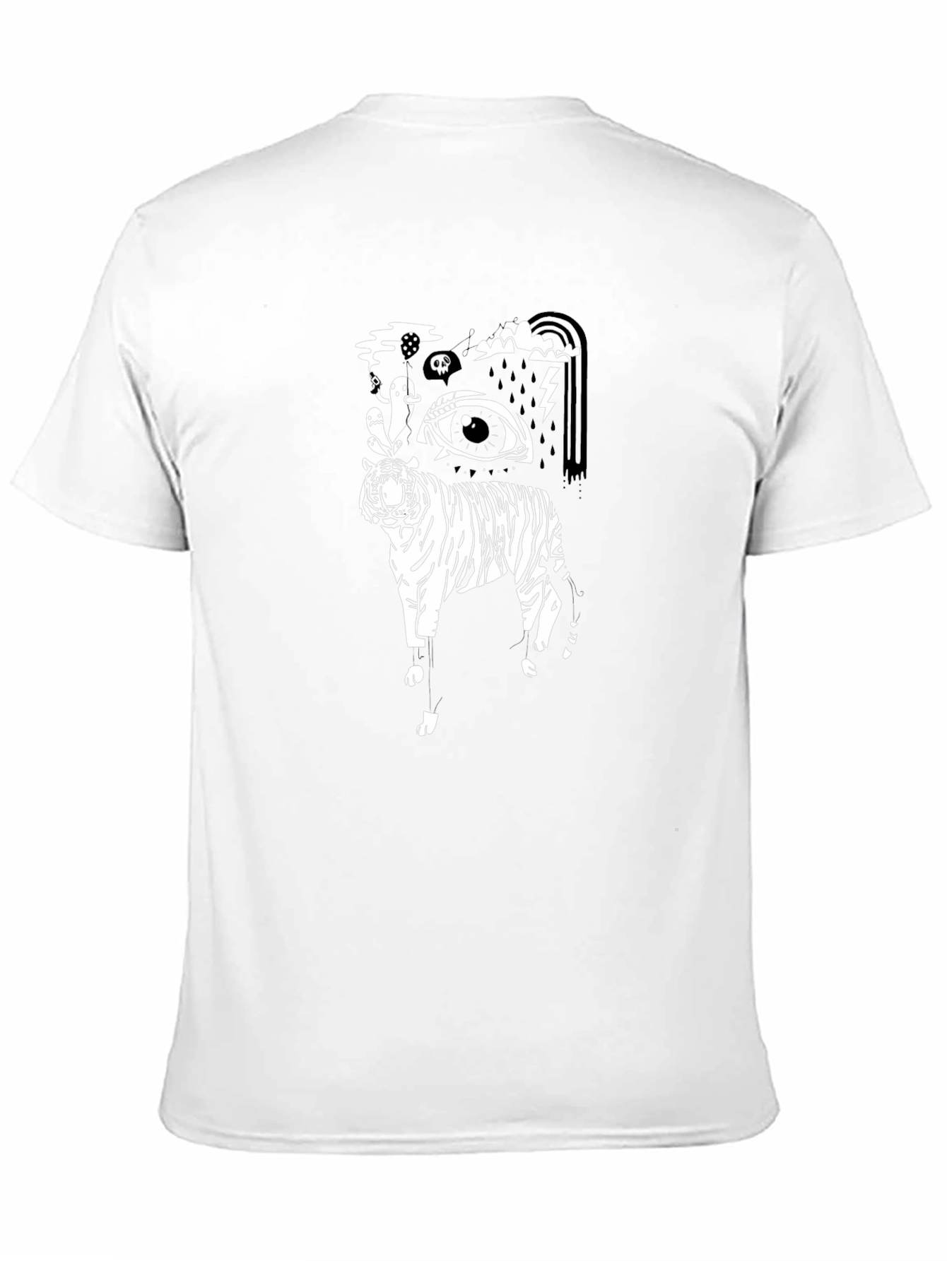 Black T-Shirt with Tiger Eye Graphic