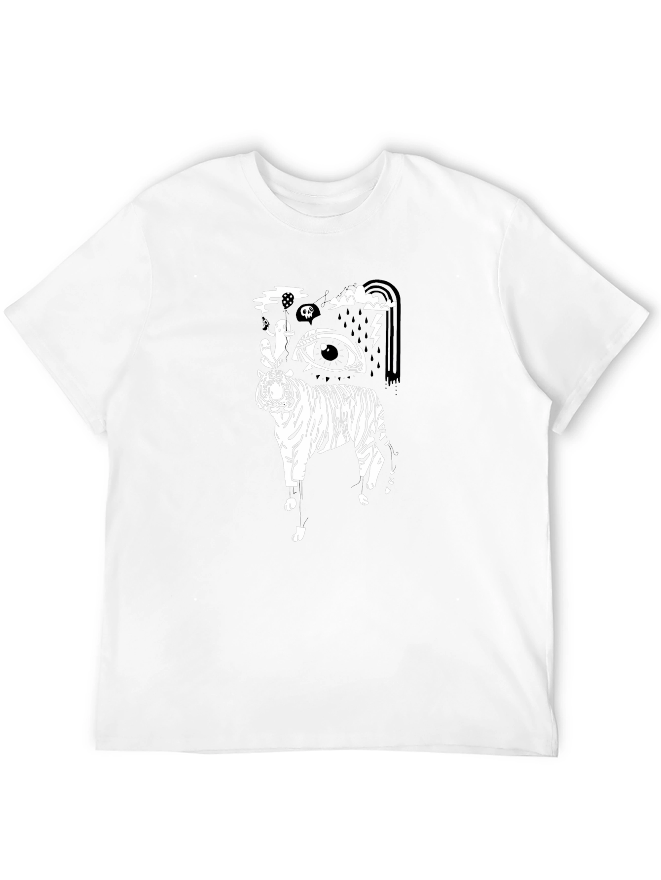 Black T-Shirt with Tiger Eye Graphic