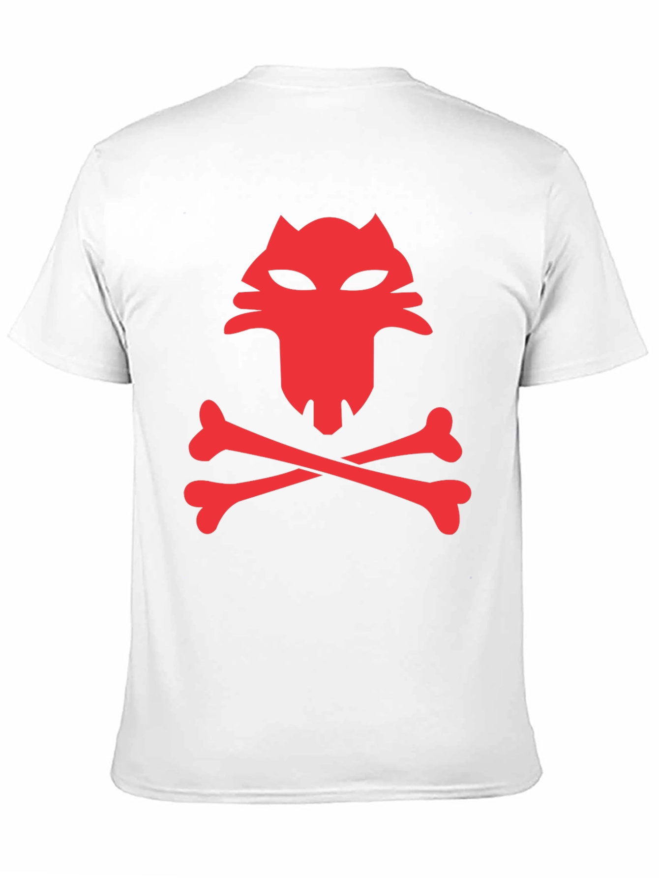 Red Wolf Skull & Crossbones Black T-Shirt