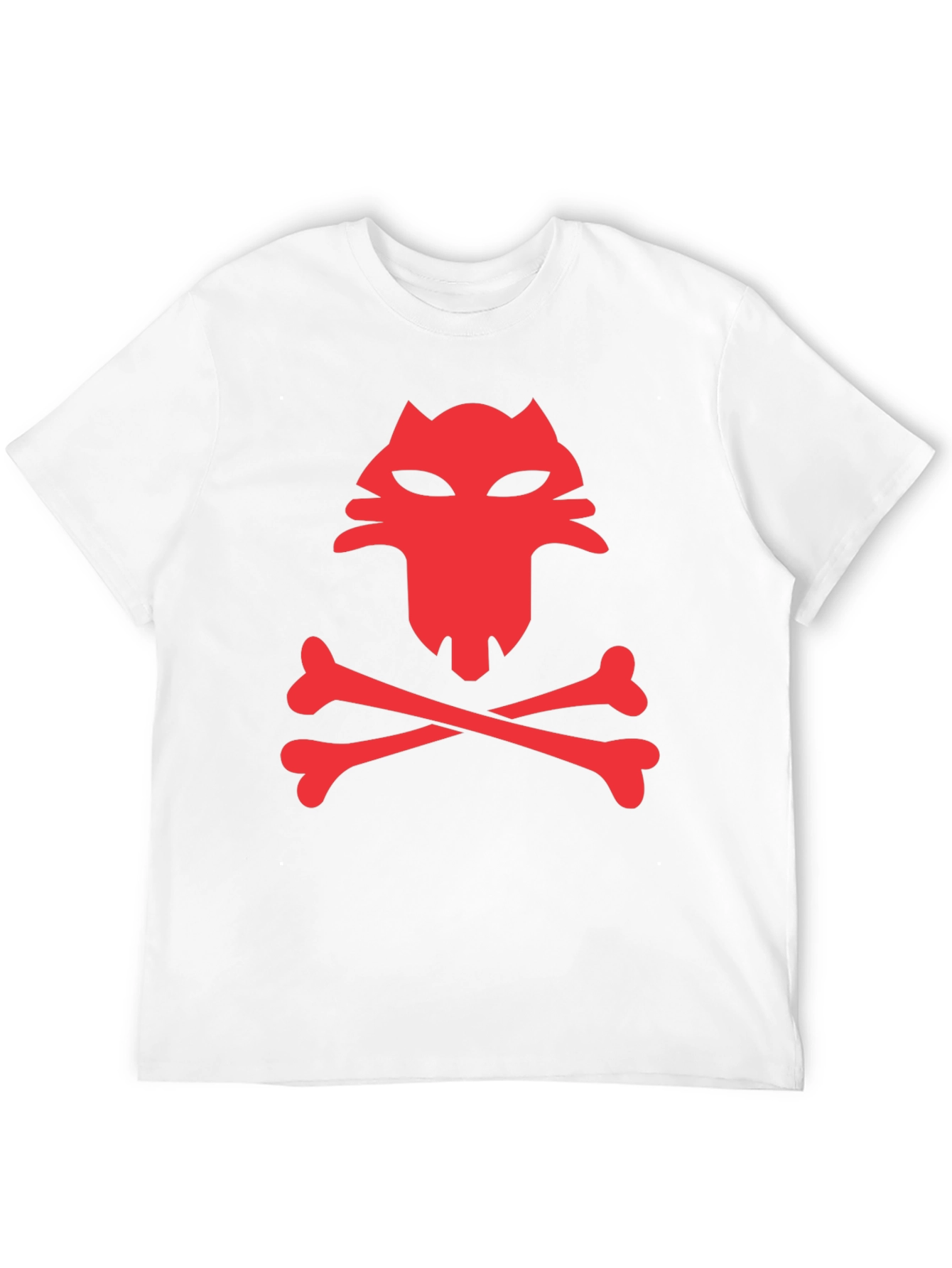 Red Wolf Skull & Crossbones Black T-Shirt