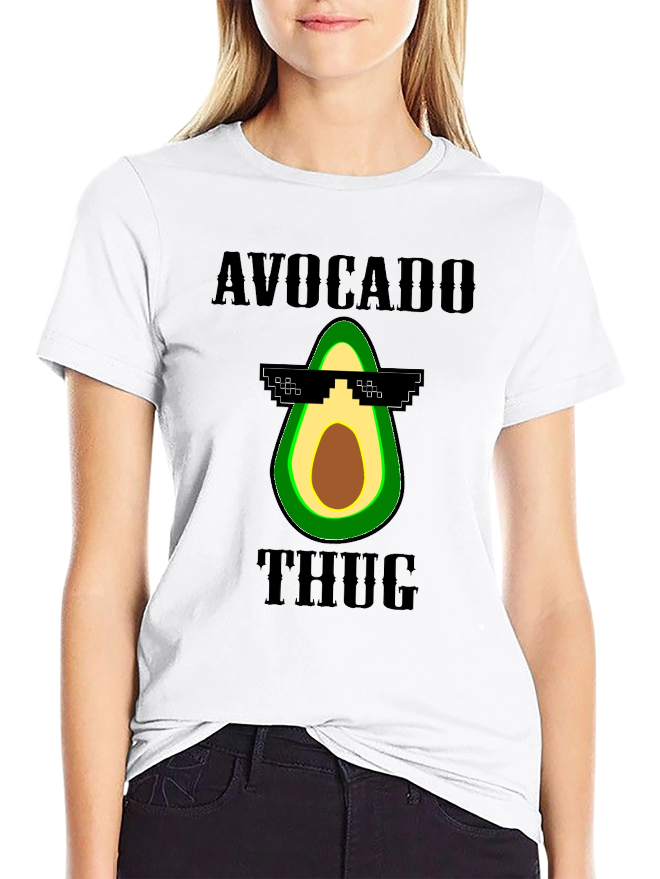 Avocado Thug Life Graphic Tee - Funny Novelty T-Shirt