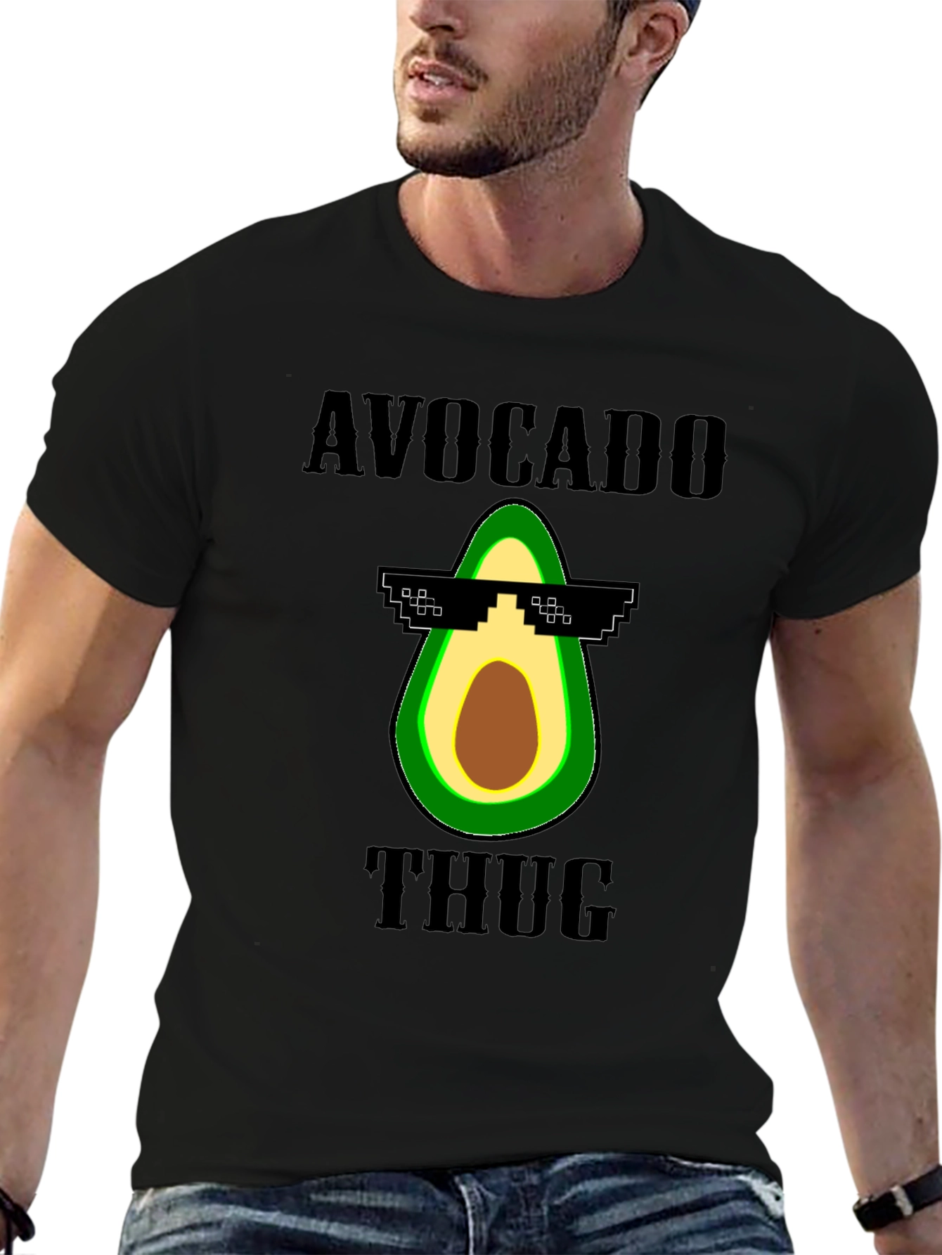 Avocado Thug Life Graphic Tee - Funny Novelty T-Shirt