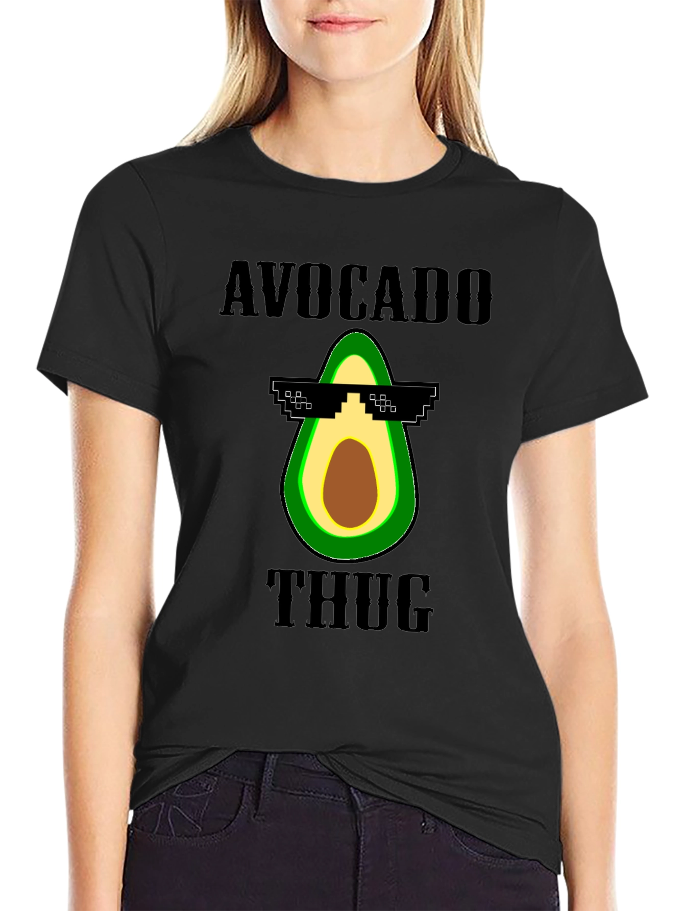 Avocado Thug Life Graphic Tee - Funny Novelty T-Shirt