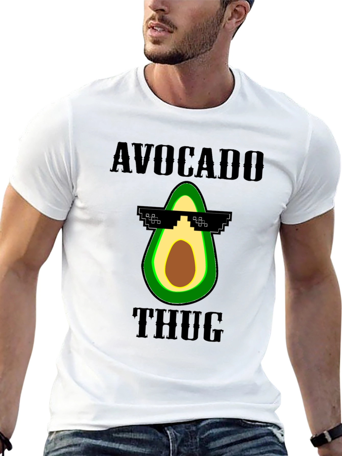 Avocado Thug Life Graphic Tee - Funny Novelty T-Shirt