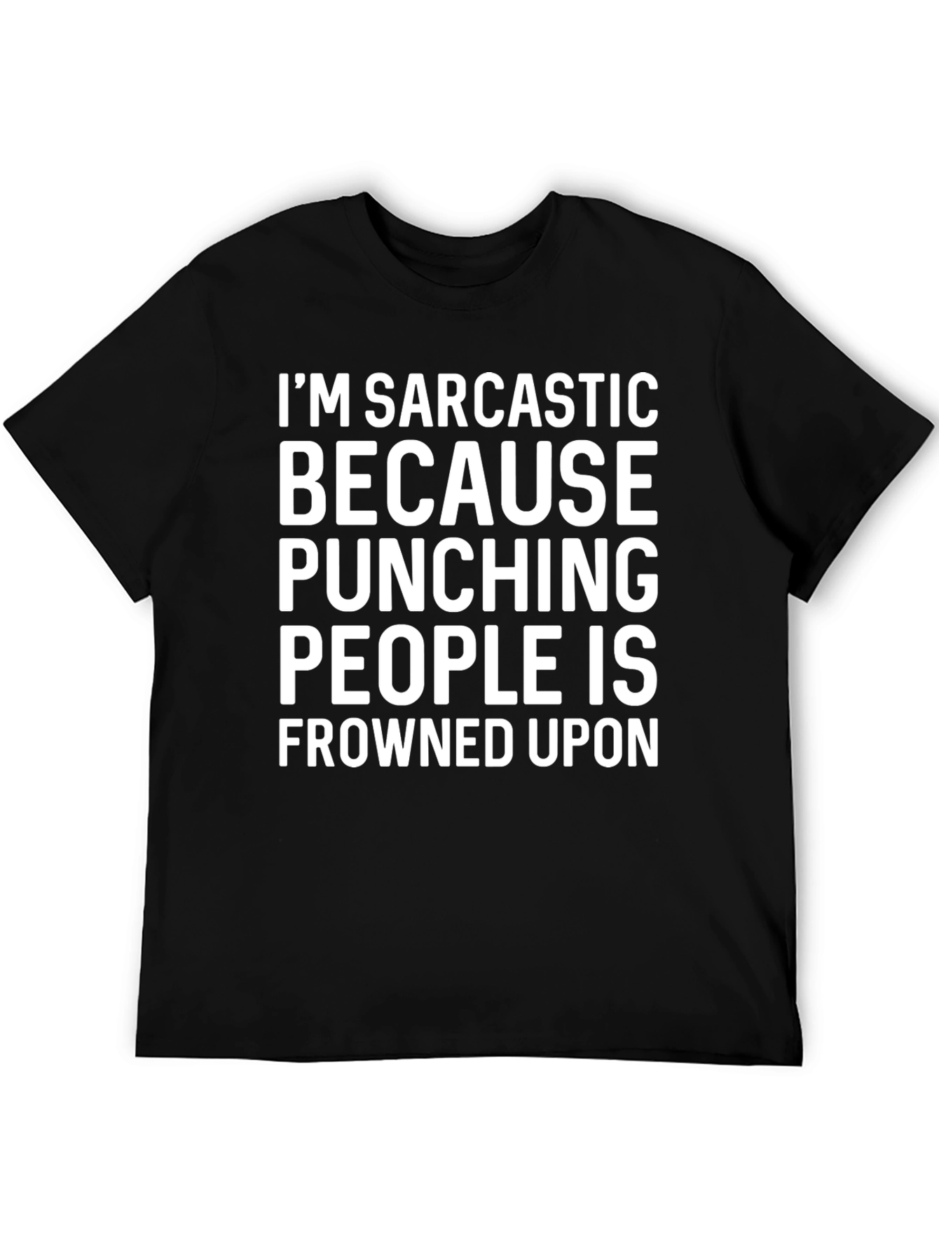 Sarcastic Punching People Black Graphic Tee
