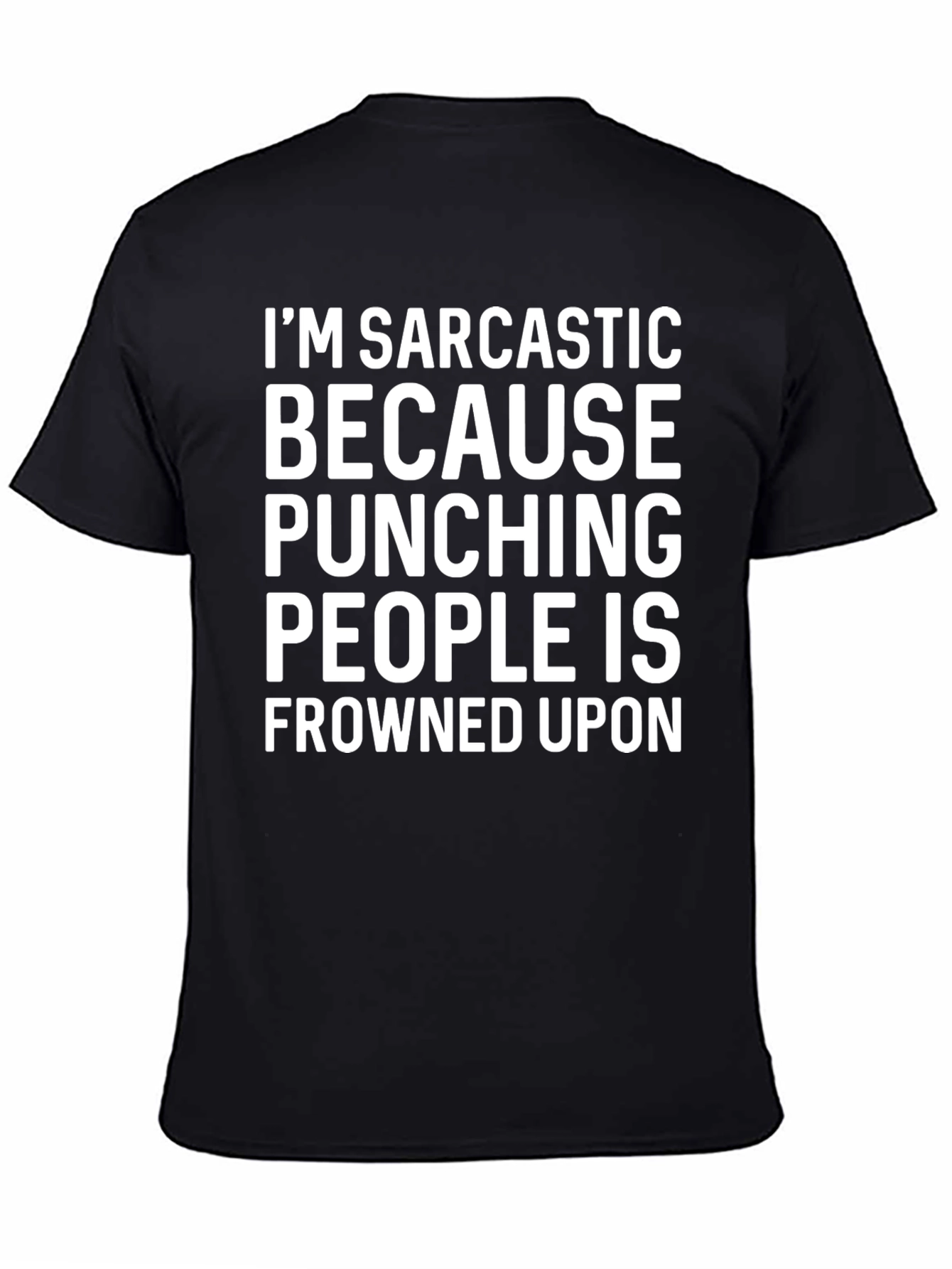 Sarcastic Punching People Black Graphic Tee