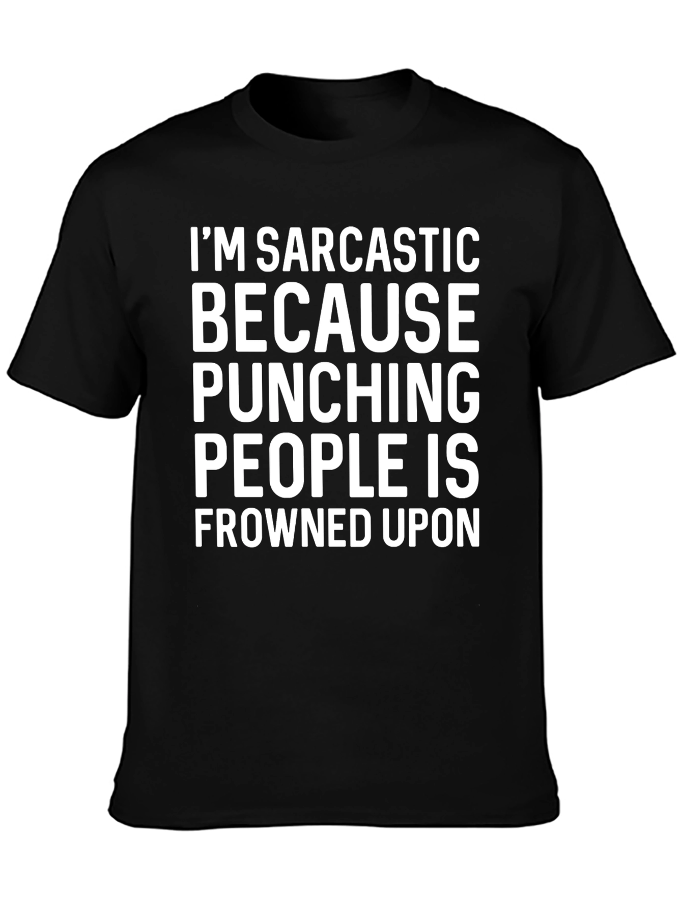 Sarcastic Punching People Black Graphic Tee